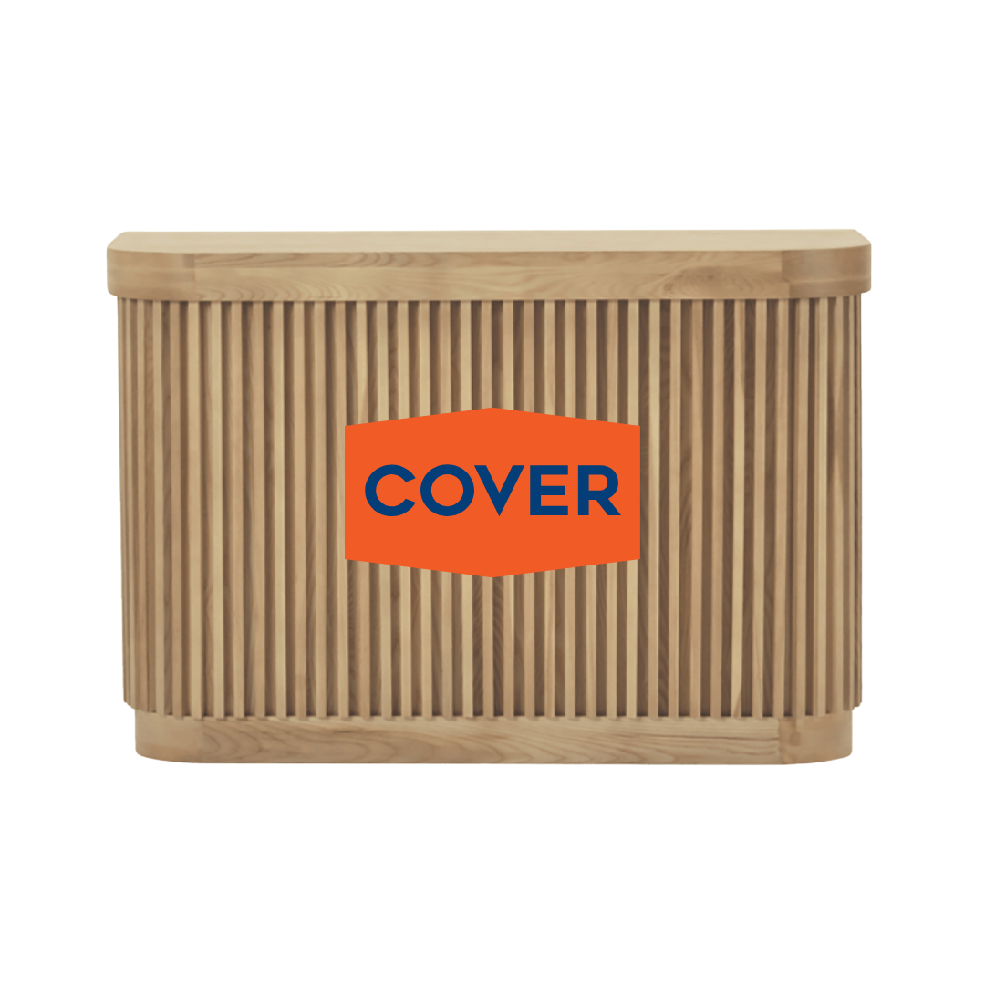 BLACK COVER- FLUTED WOOD EVENT BAR