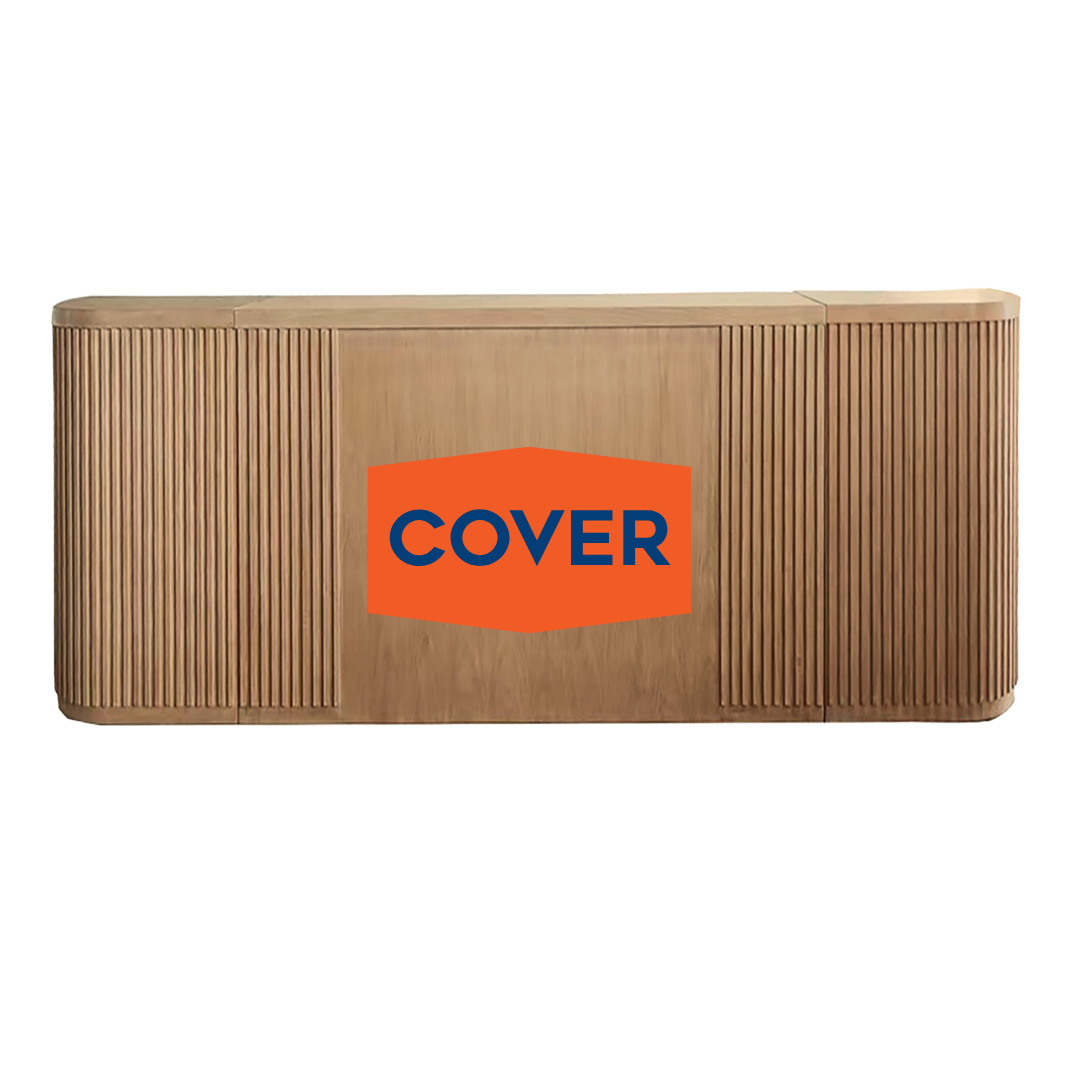 BLACK COVER- FLUTED 96" WOOD EVENT BAR