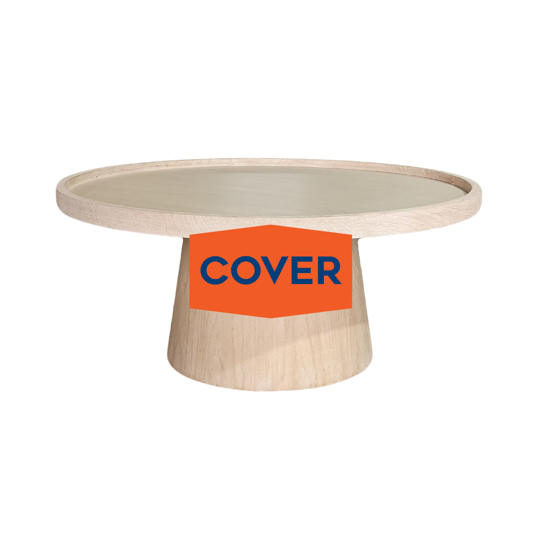 BLACK COVER- ROUND PEDESTAL COFFEE TABLE