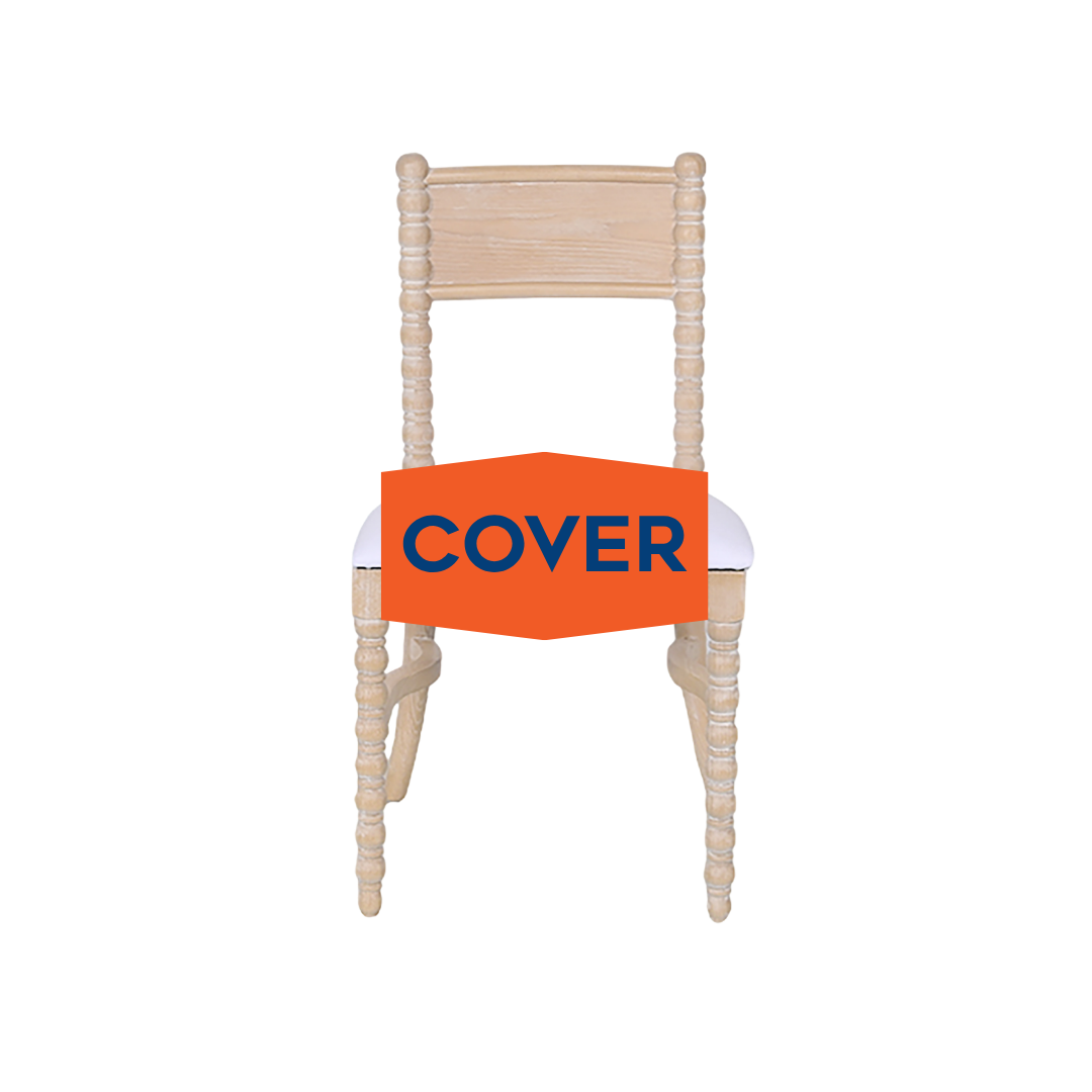COVER- BOBBIN WOODEN SPOOL DINING CHAIR