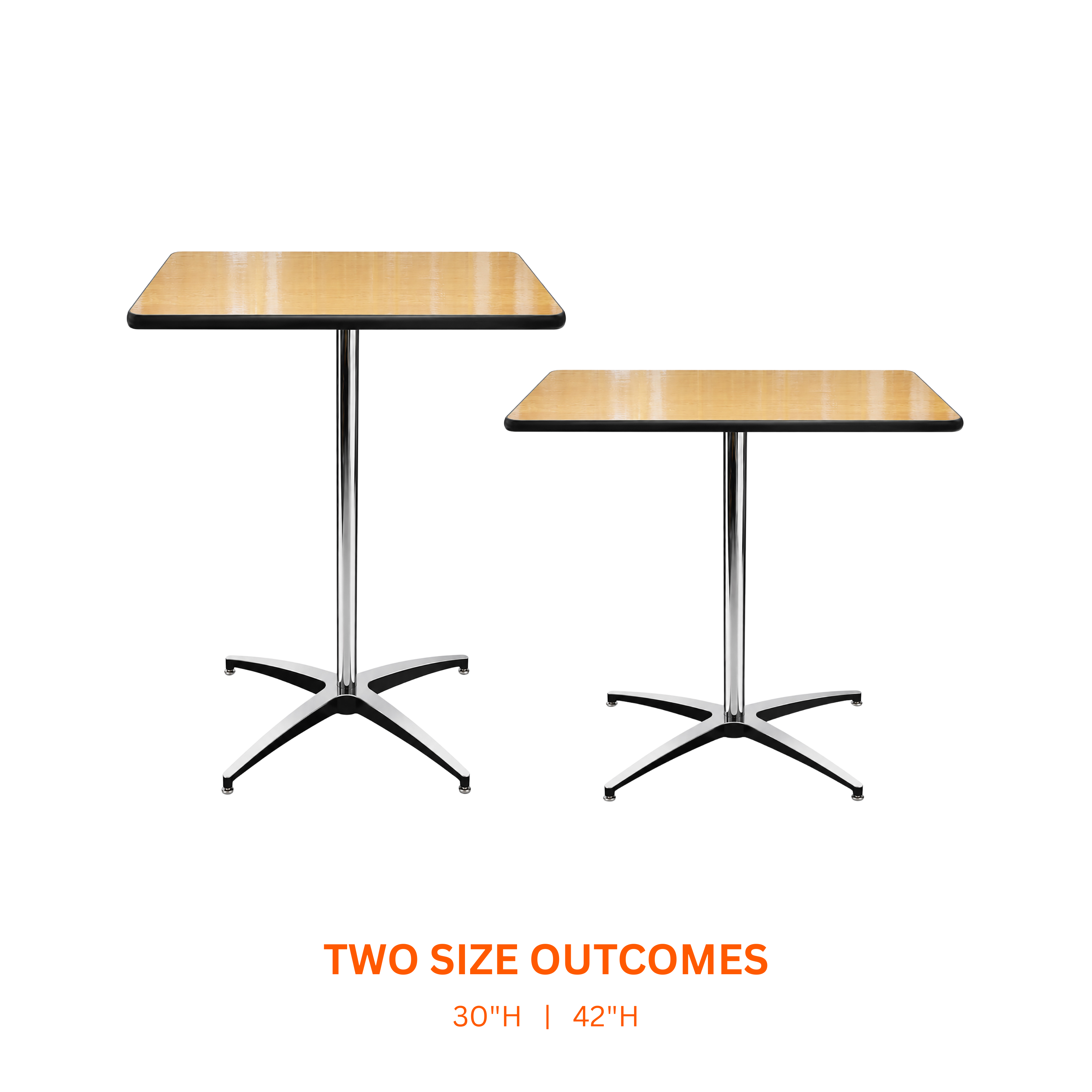 Table, 30" Square Cocktail 30" & 42" High