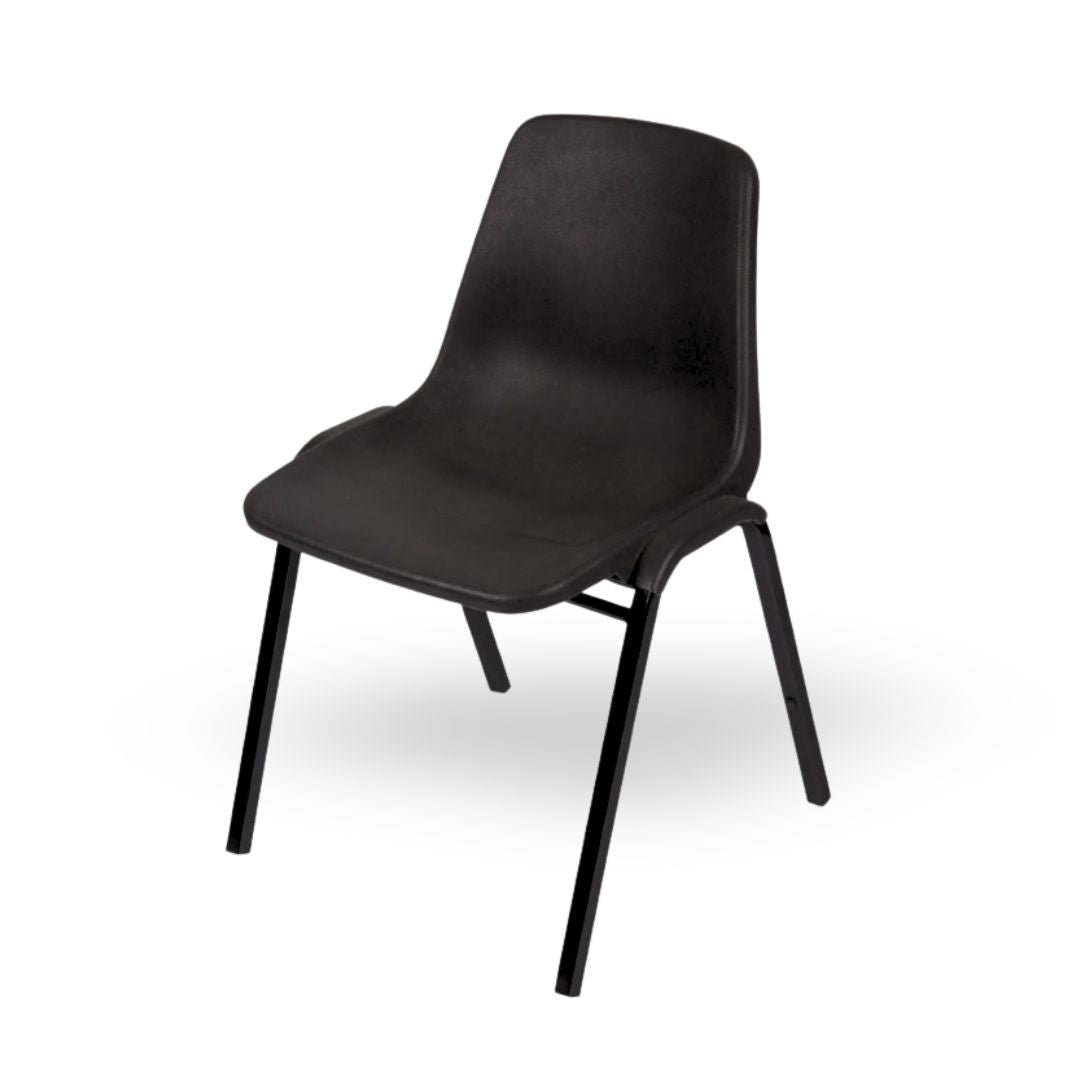 Chair, Stacking Black/Black Plastic