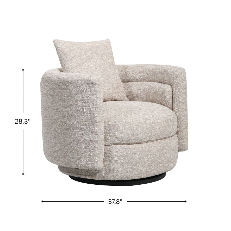 Xander Barrel Chair, White Velvet