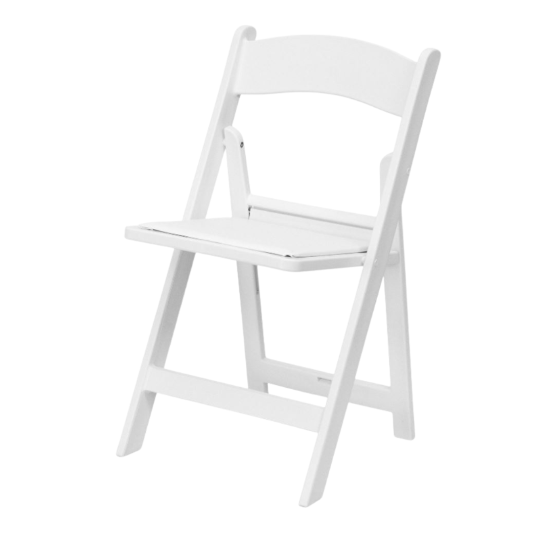 Chair, White Resin Folding