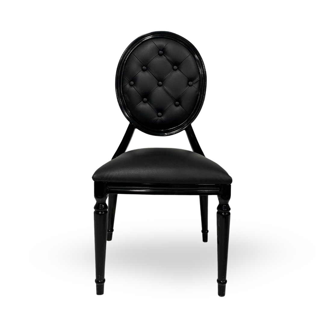 Chair, Louis XVI Black With Black Pad