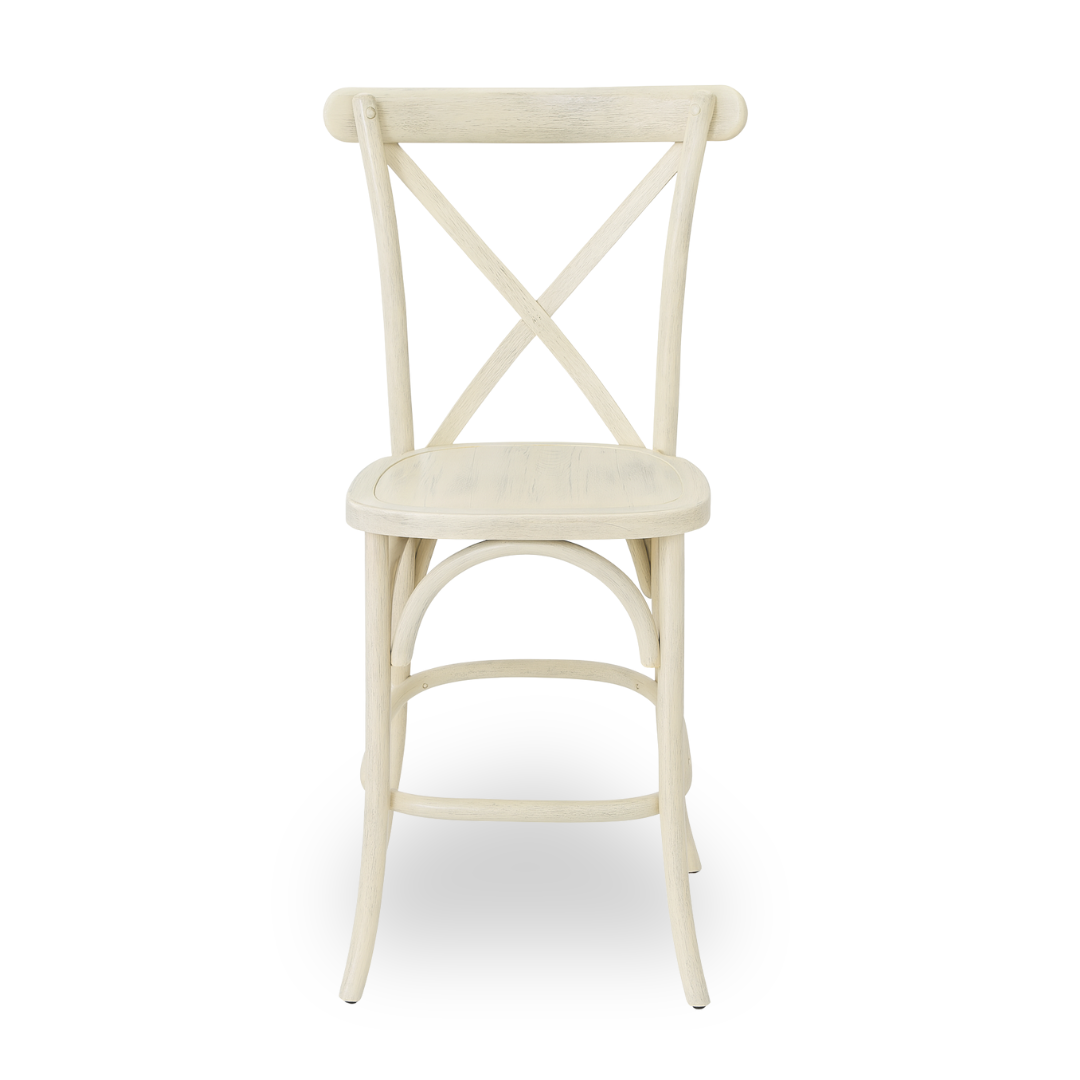 Stool, Crossback Limewash Assembled