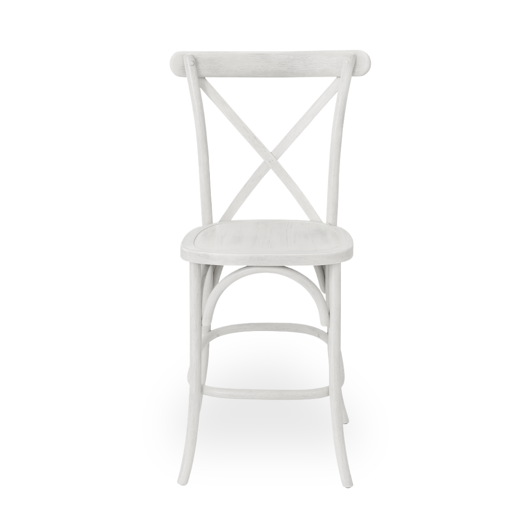 Stool, Crossback Limewash Assembled