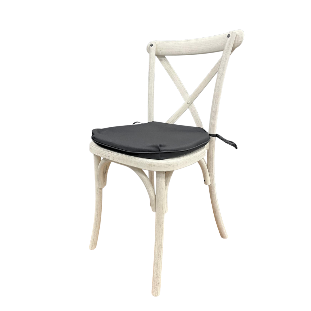 Chair Cushion, Black W/Tie for Crossback