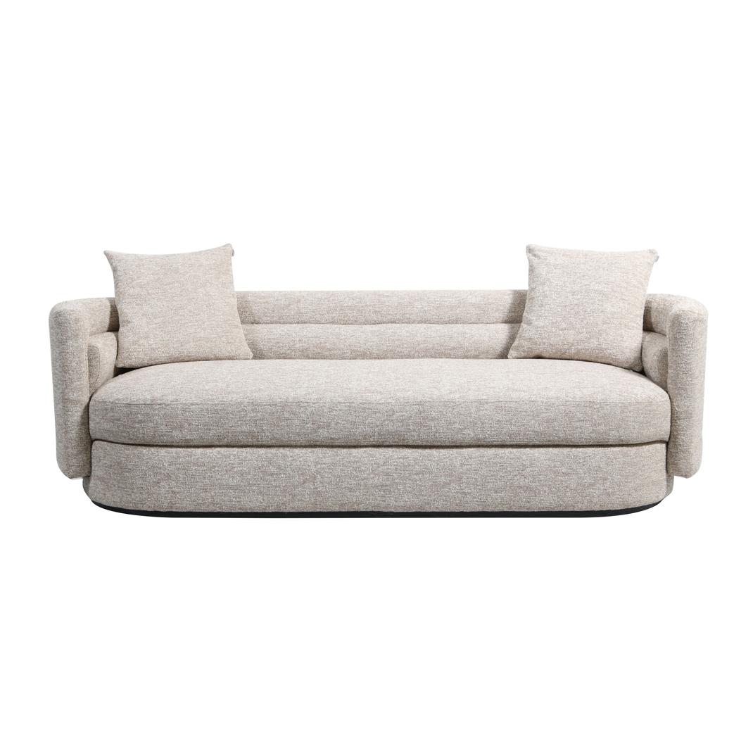Xander Barrel Sofa, White Velvet