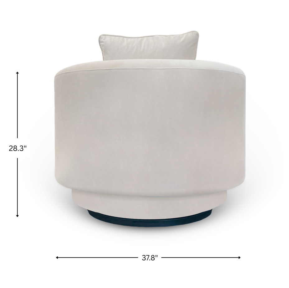 Xander Barrel Chair, White Velvet