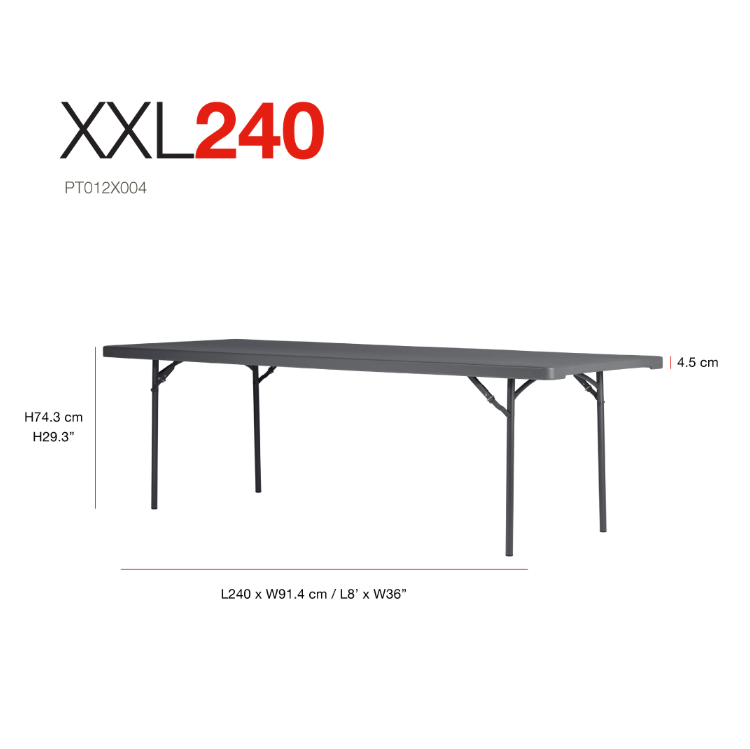 Zown Folding Table, XXL240 (36" x 96") New Classic