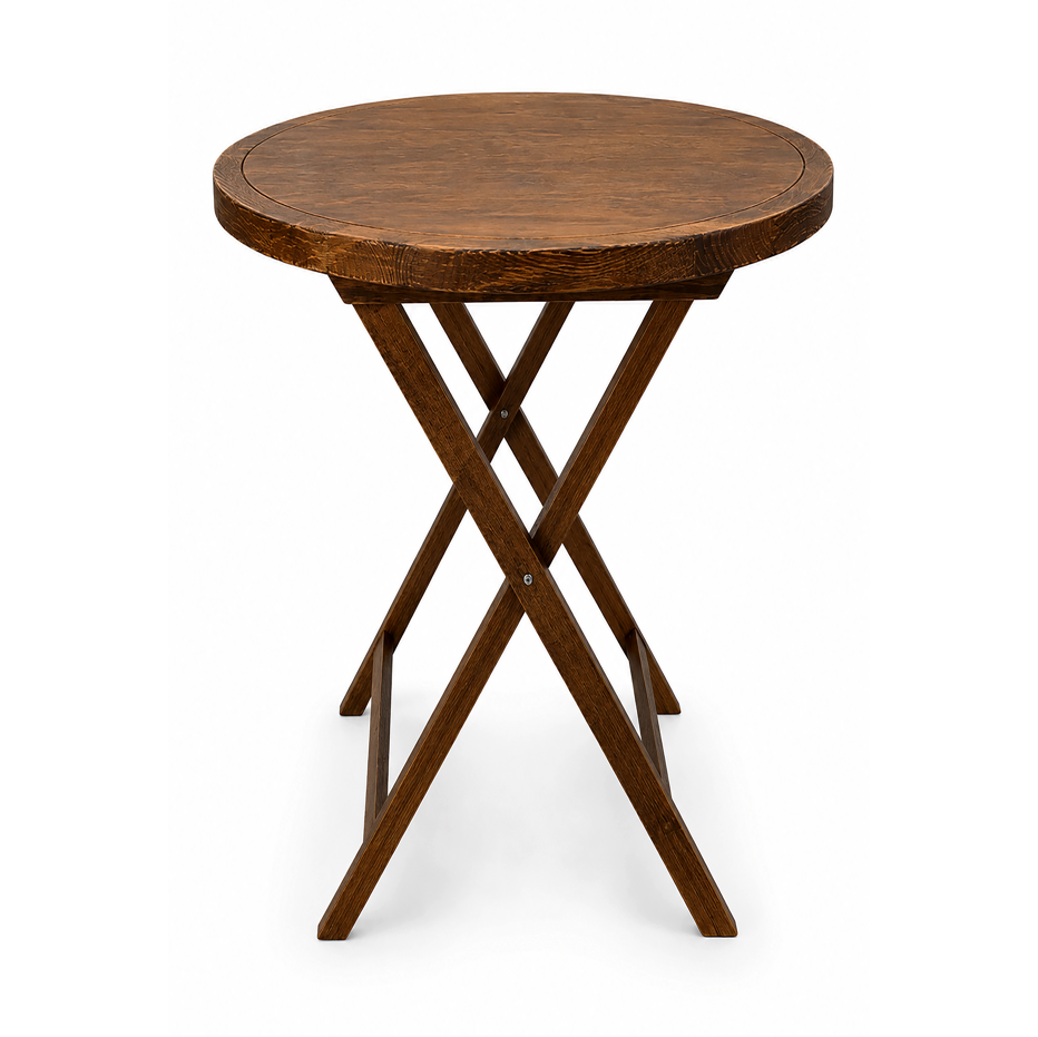 Table, 36" Round x 39" High Folding Farm Antique
