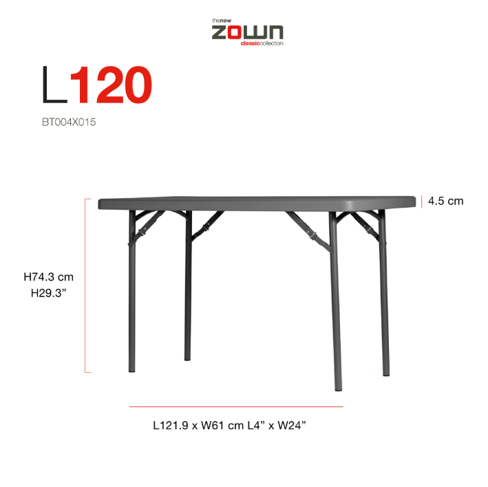 Zown Folding Table, L120 (24" x 48")