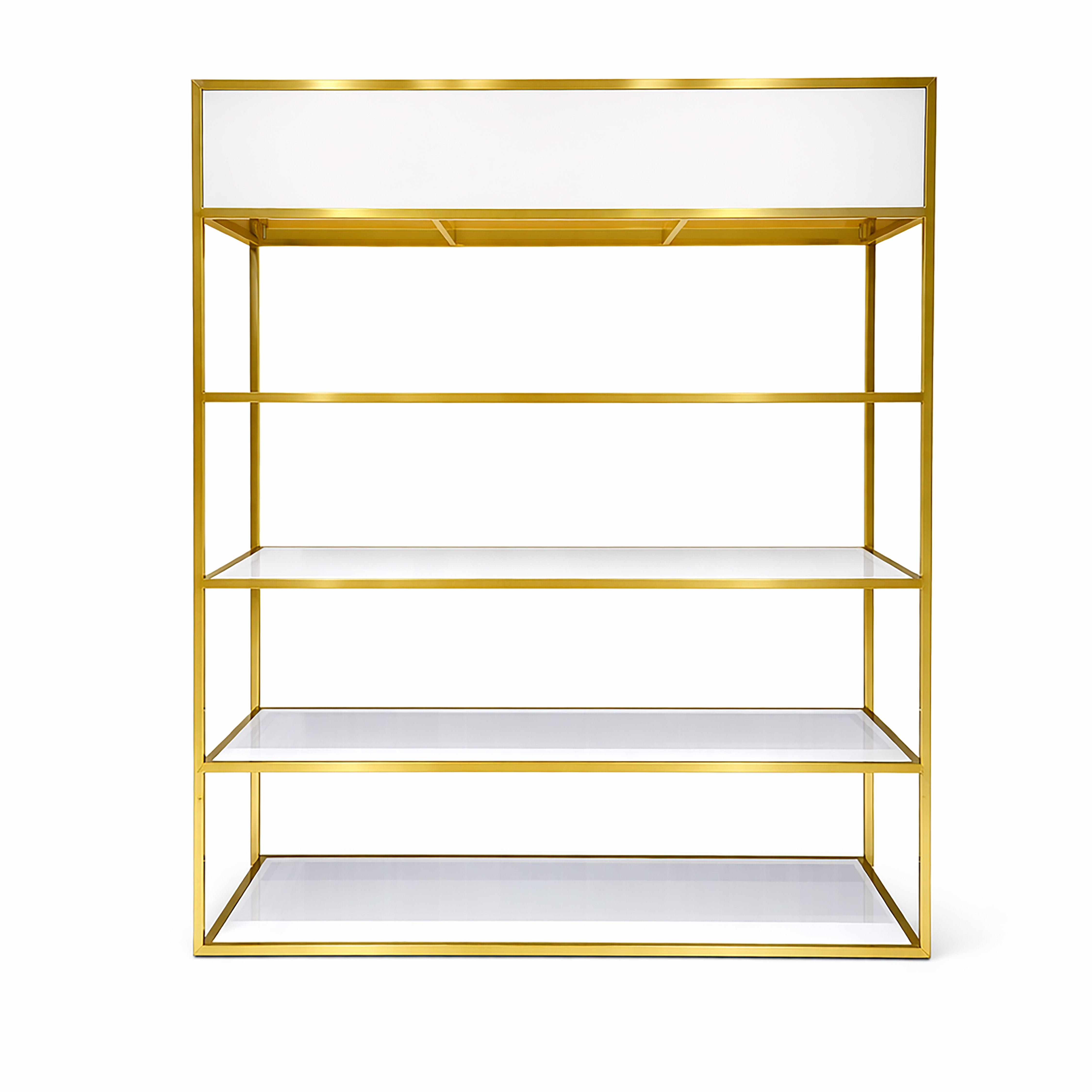Fenix Rectangle Gold Shelf 84" H