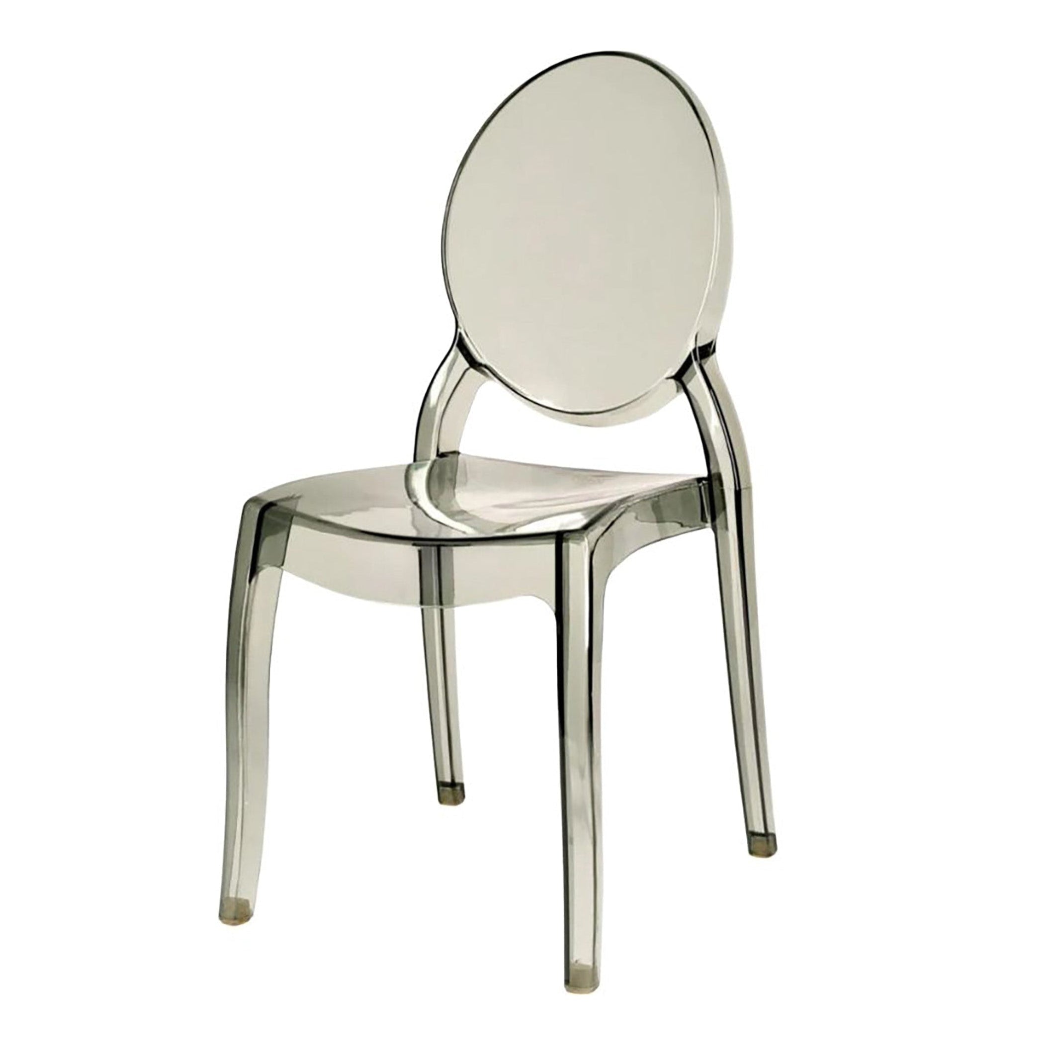 smokey gray translucent resin event chair. Canada Shipping