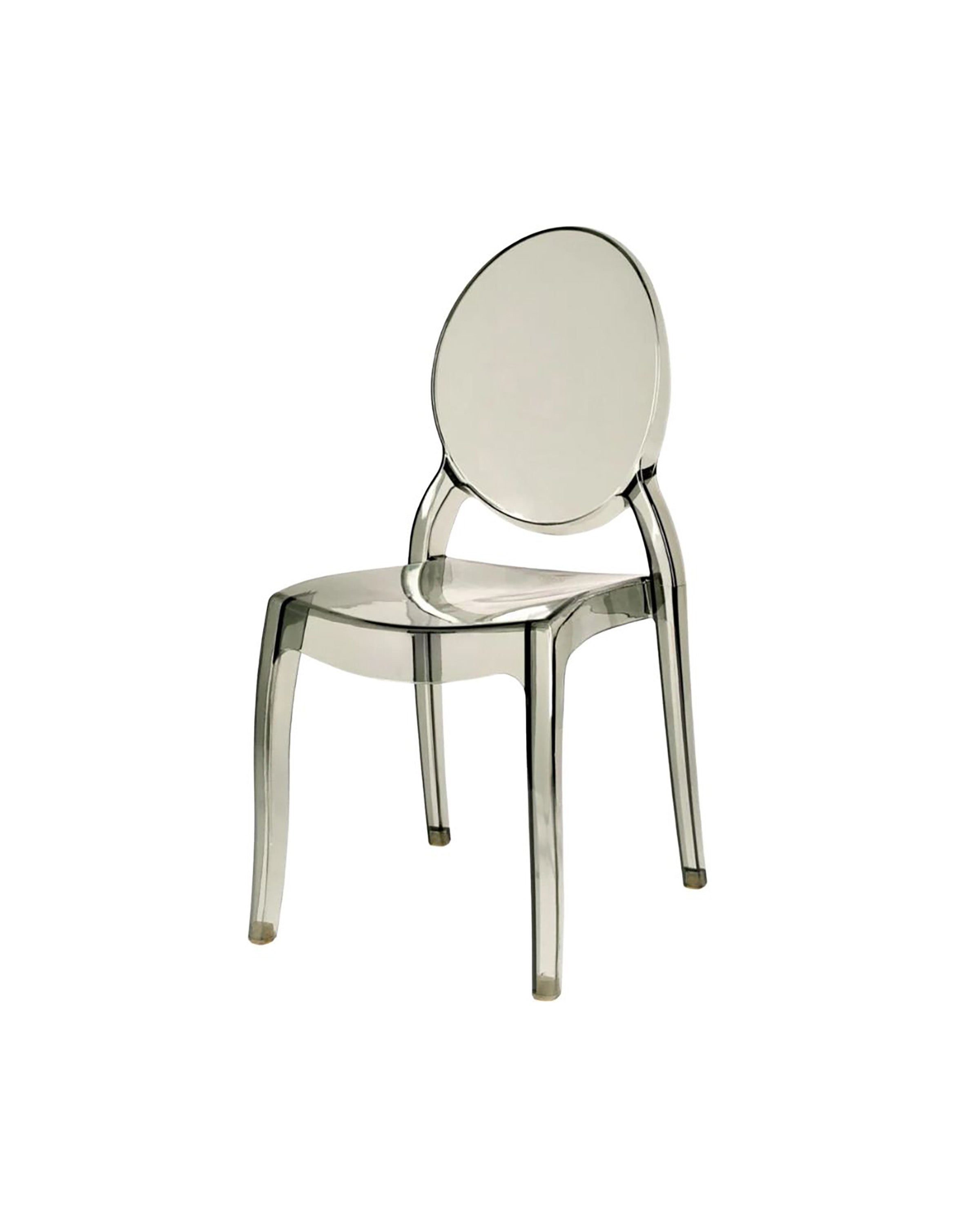 smokey gray translucent resin event chair. Canada Shipping