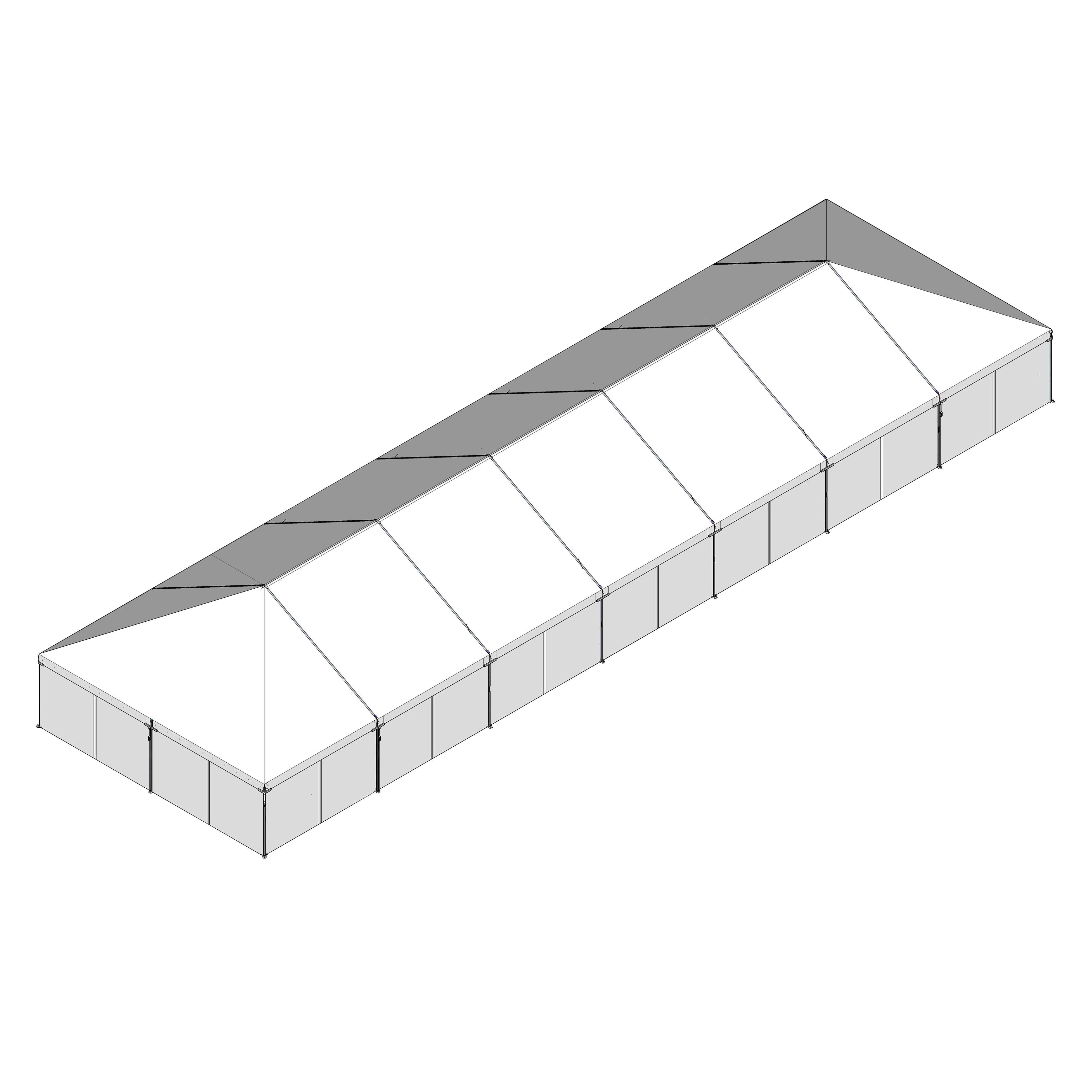 Turbotrack Tent, 30' x 105' Plain Walls