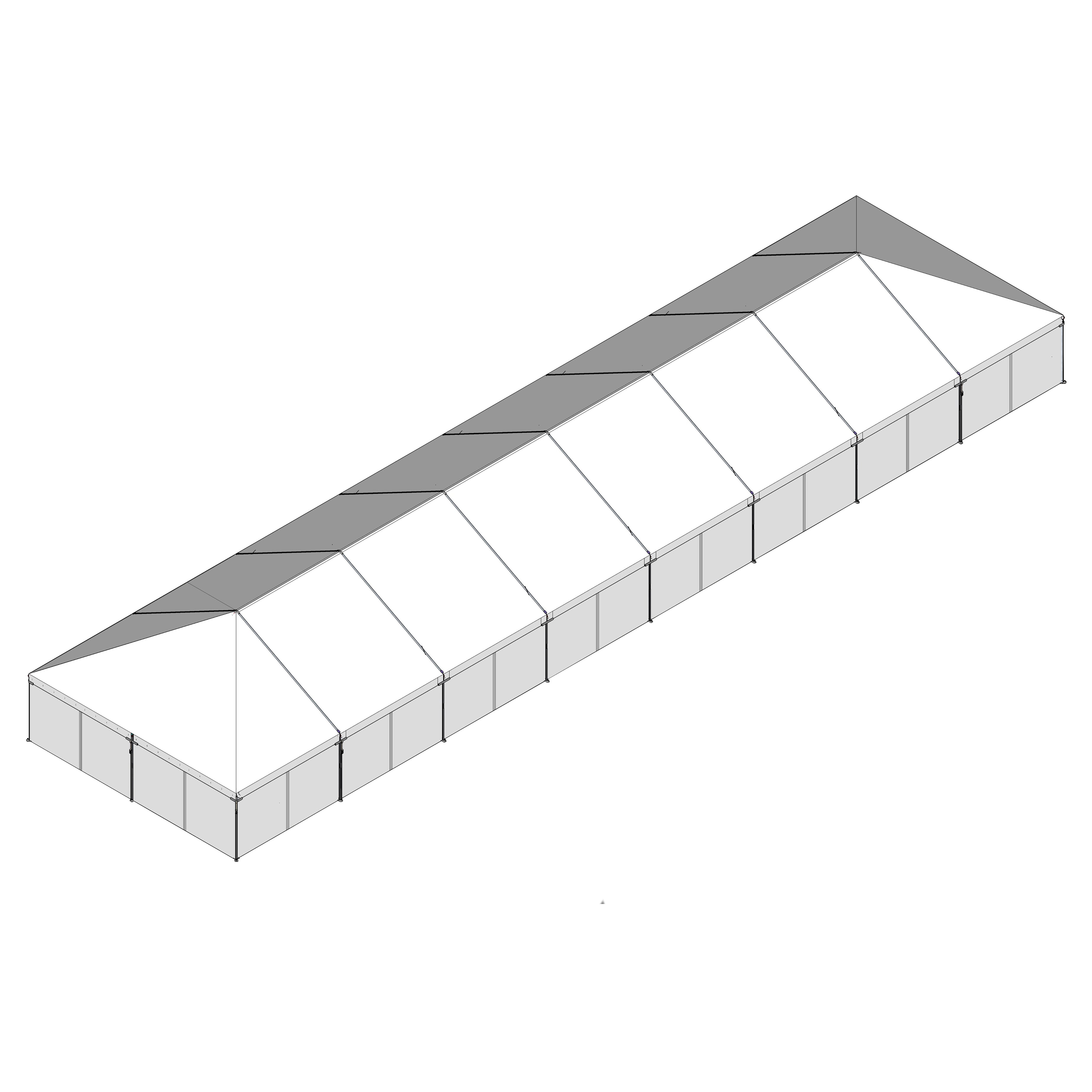 Turbotrack Tent, 30' x 120' Plain Walls