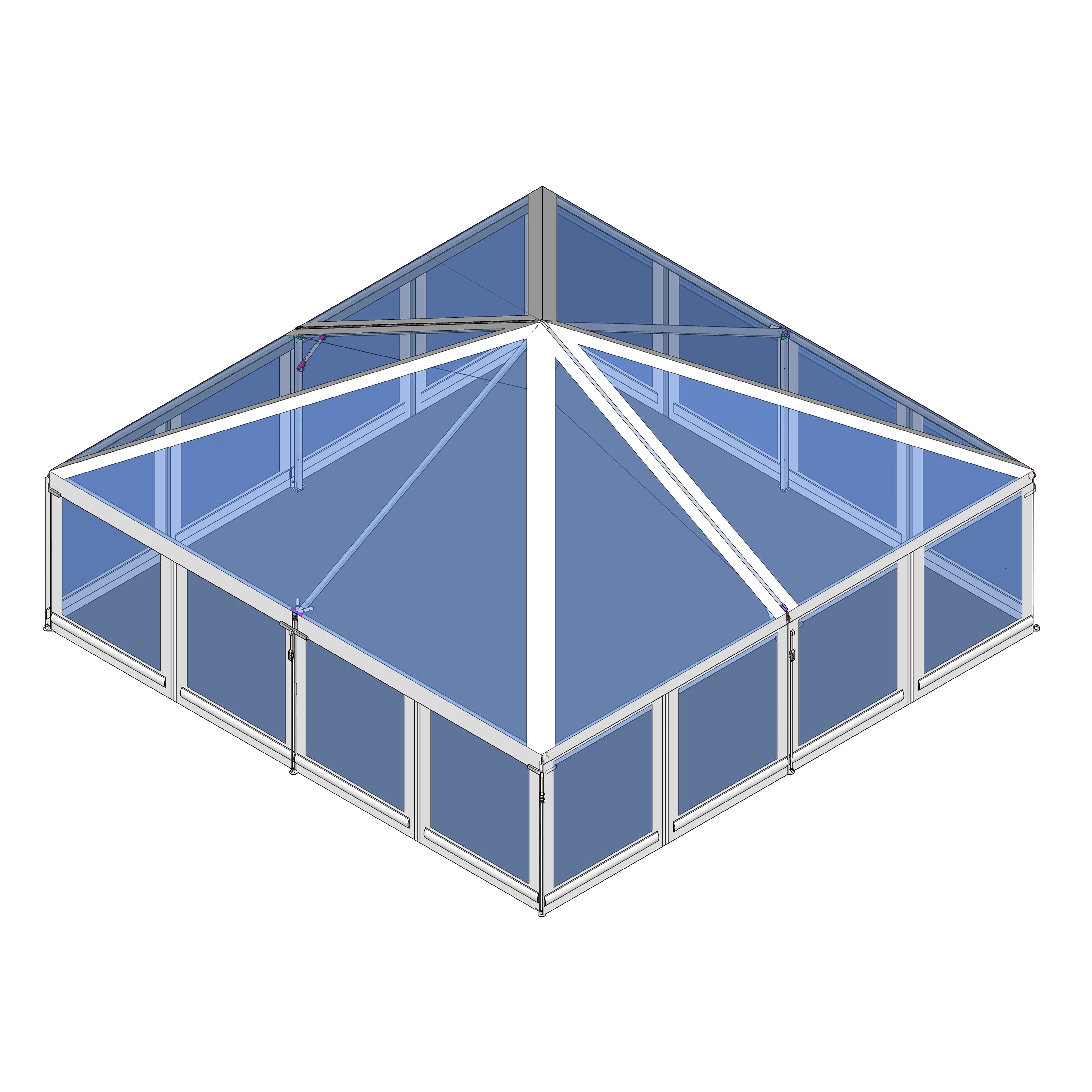 Turbotrack Tent, 30' x 30' Clear Top & Walls