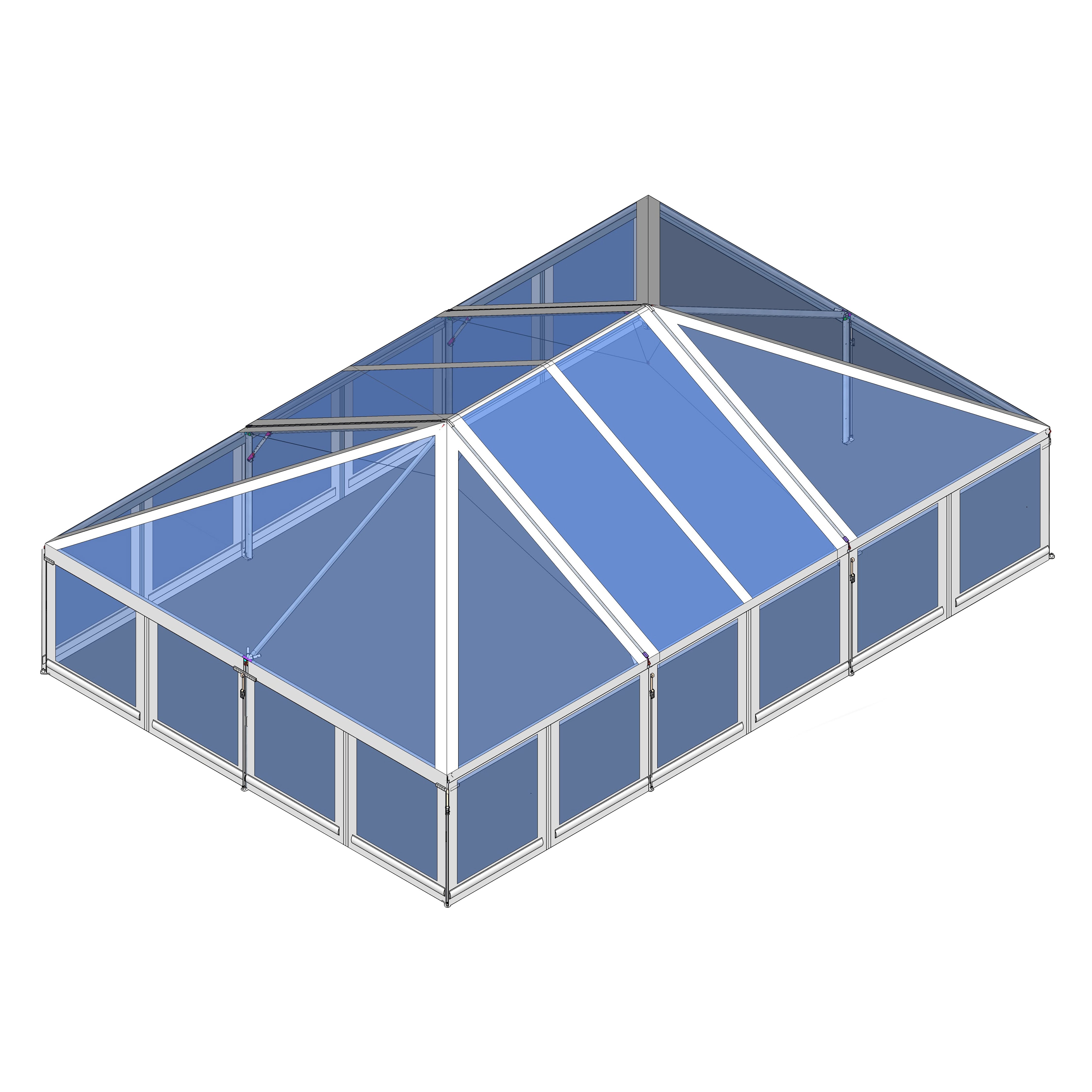Turbotrack Tent, 30' x 45' Clear Top & Walls