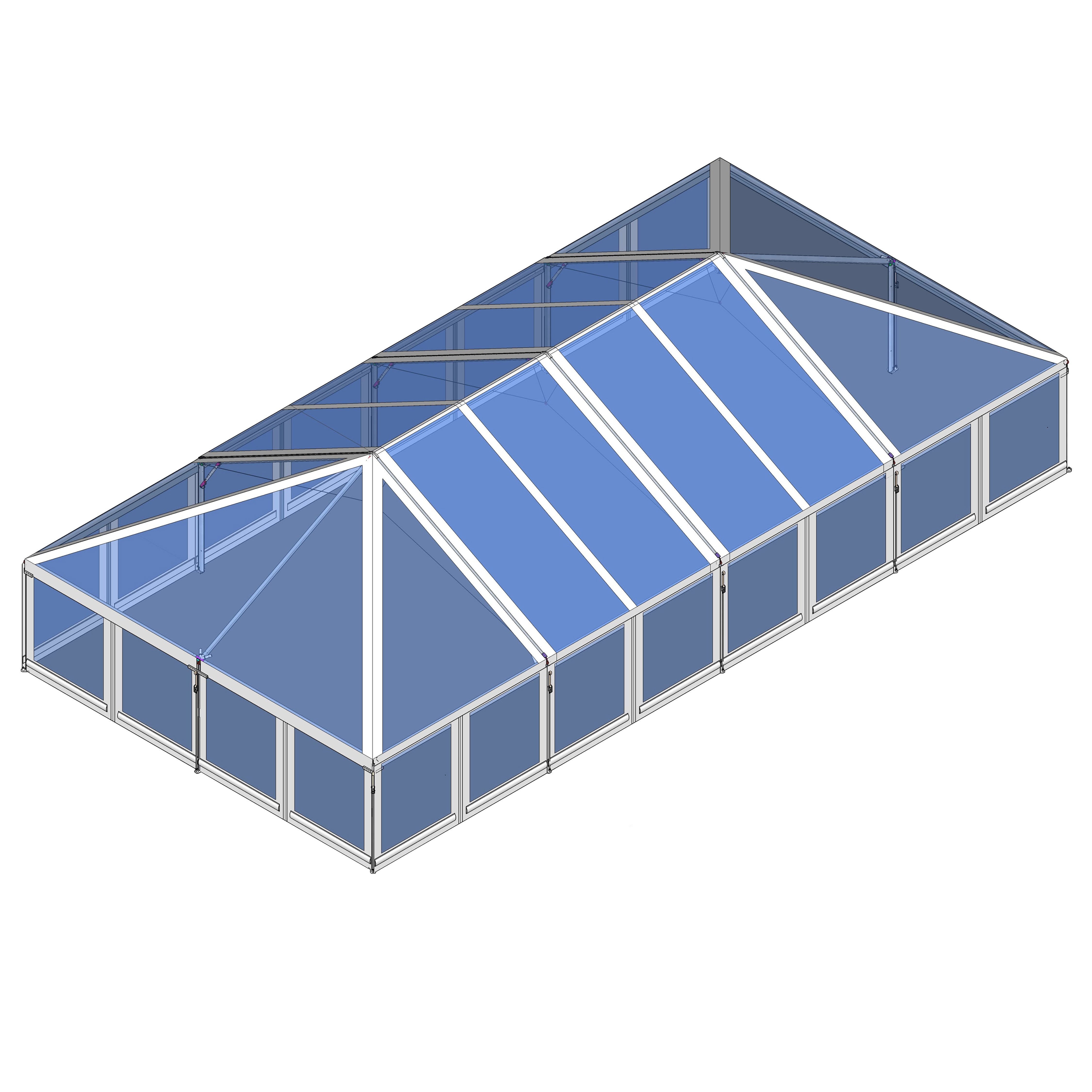 Turbotrack Tent, 30' x 60' Clear Top & Walls