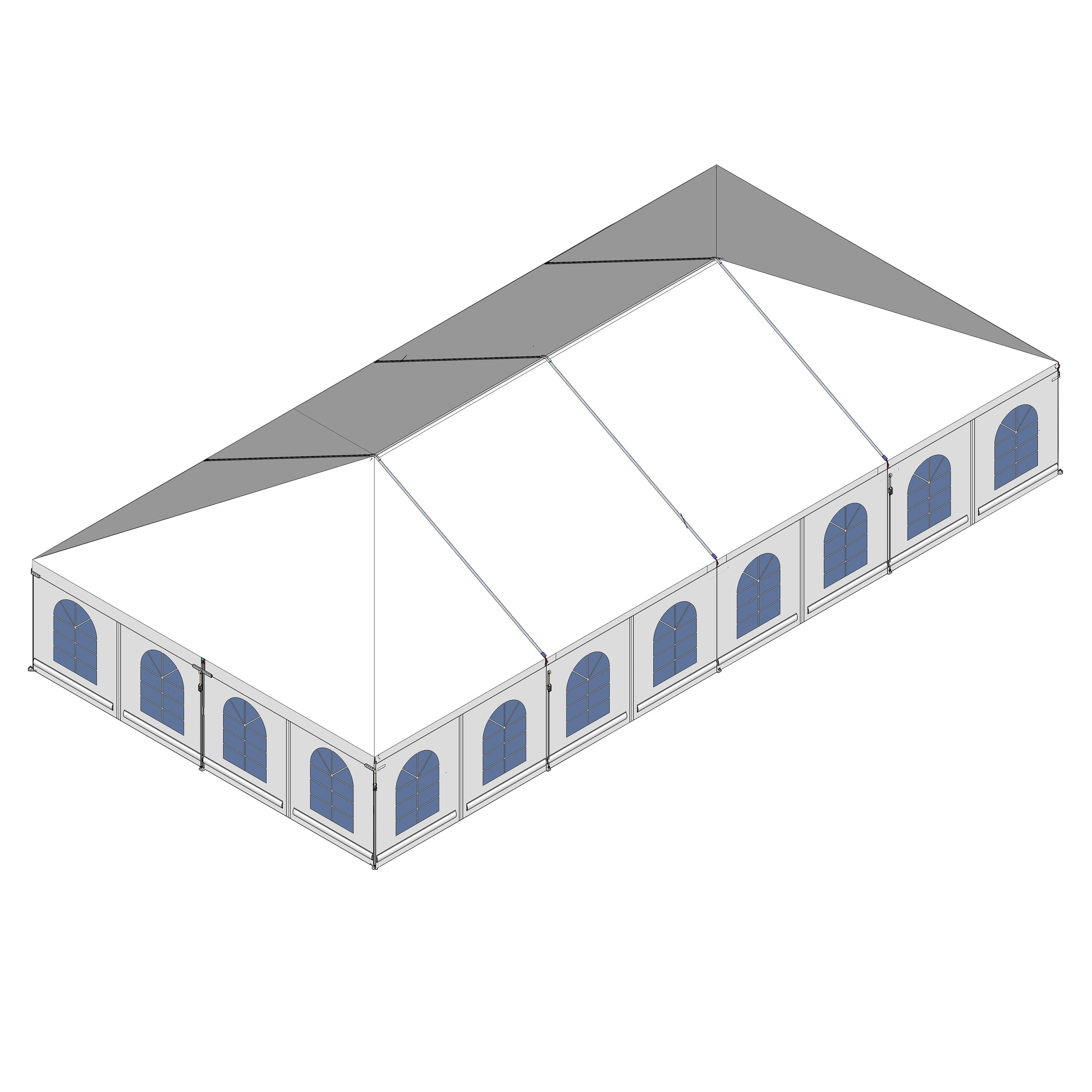 Turbotrack Tent, 30' x 60' French Window Walls