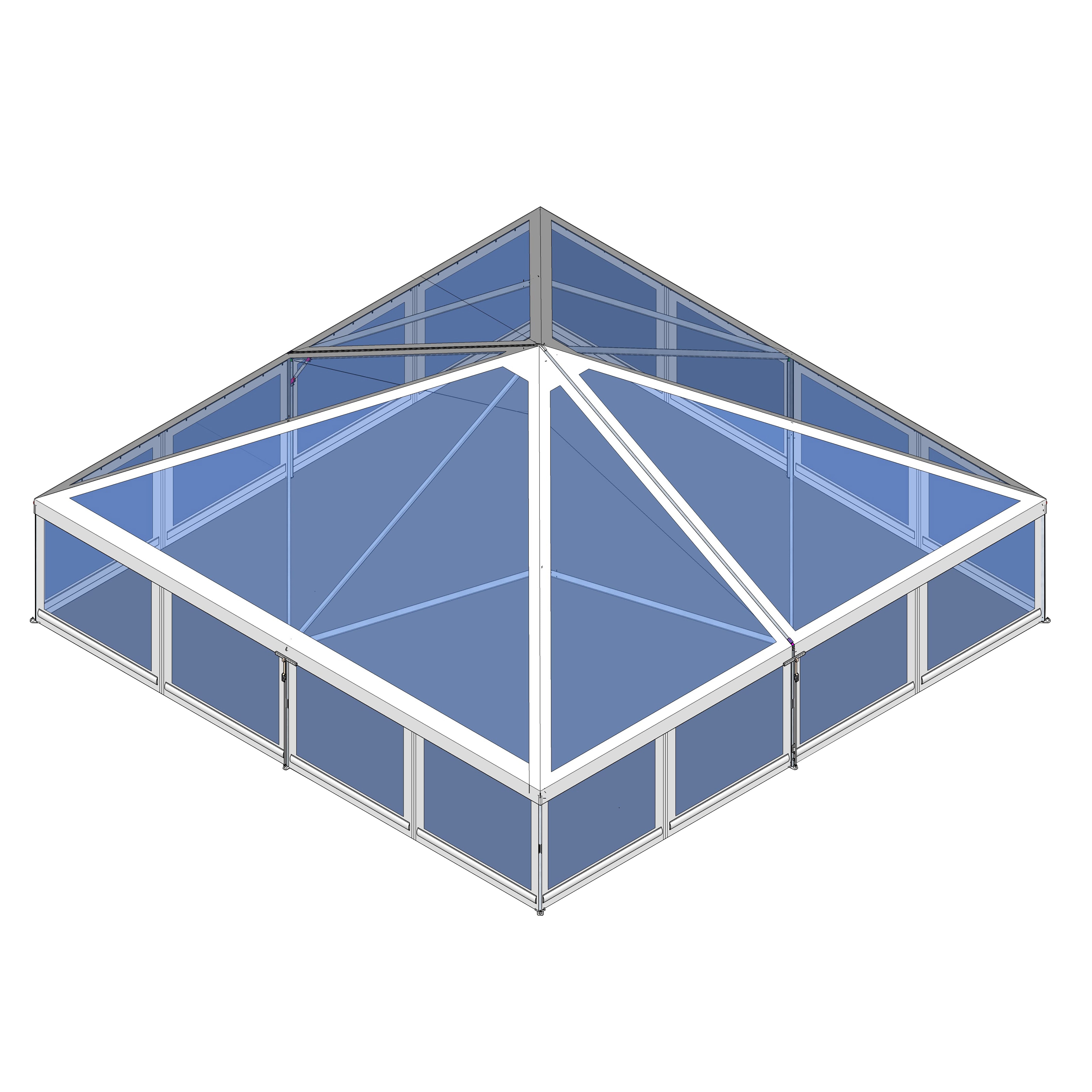 Turbotrack Tent, 40' x 40' Clear Top & Walls