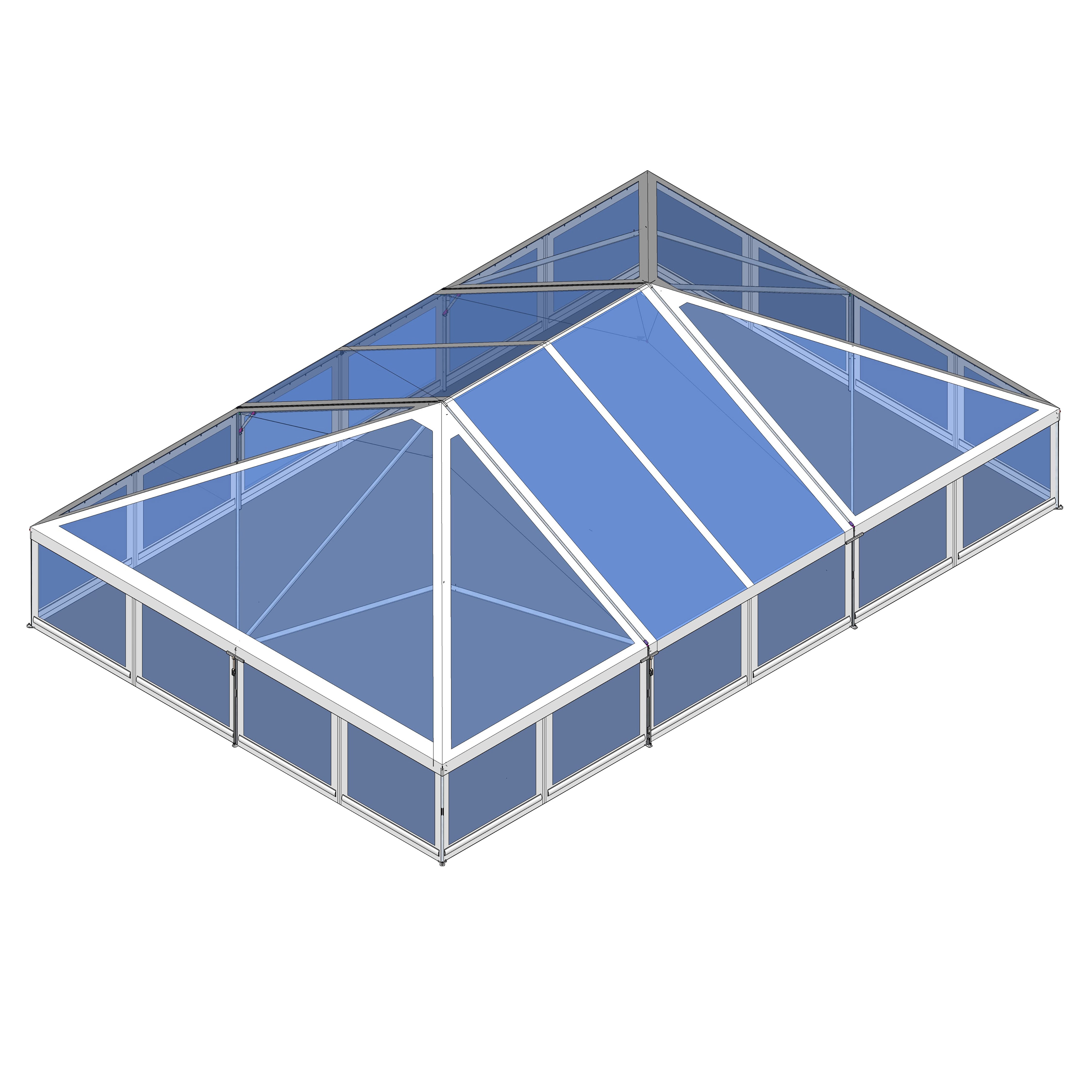 Turbotrack Tent, 40' x 60' Clear Top & Walls