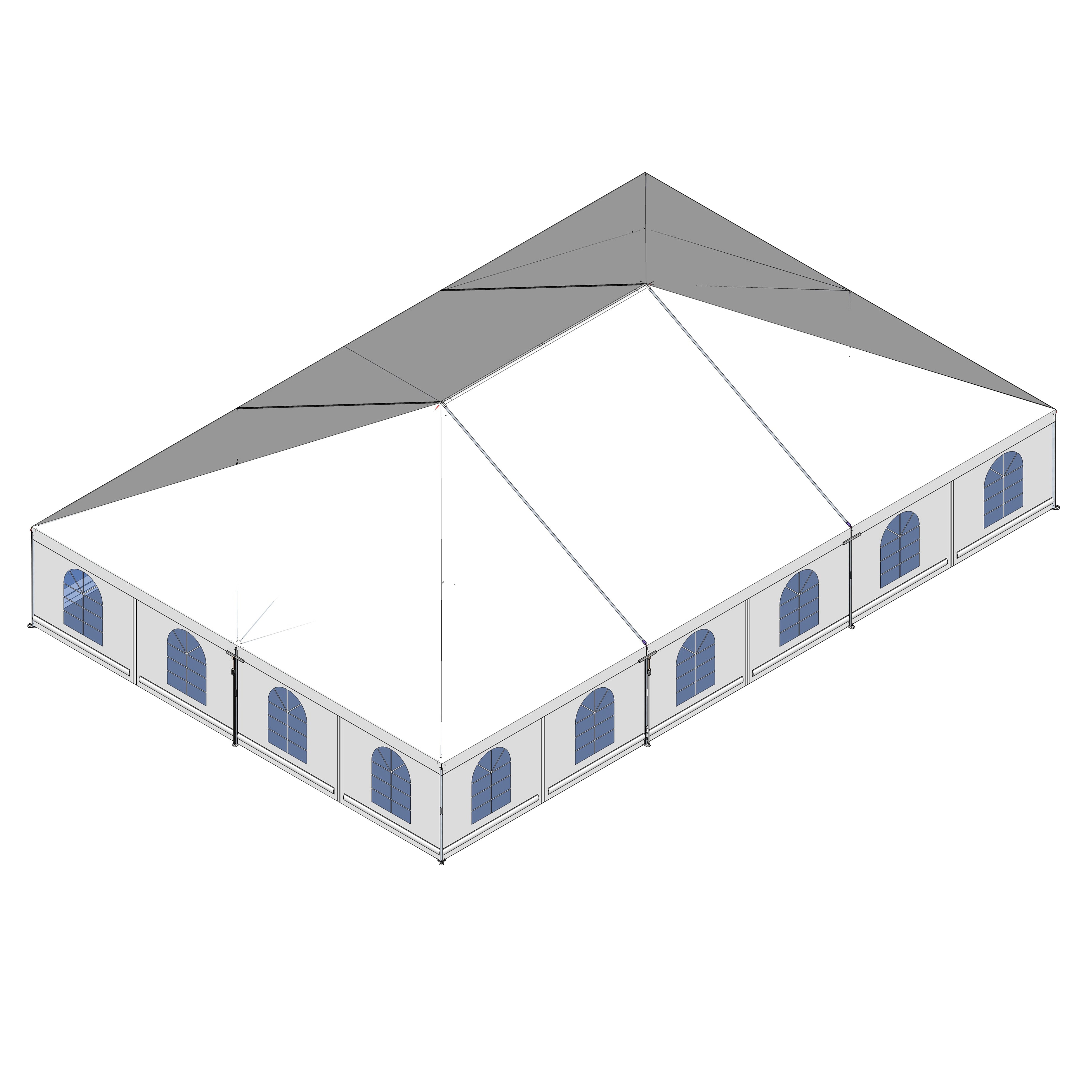 Turbotrack Tent, 40' x 60' French Window Walls
