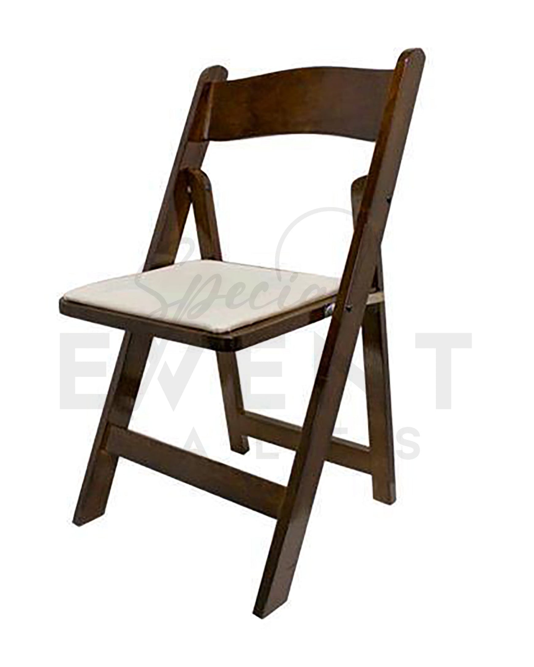 Walnut coloured wooden chair for special event venues. 