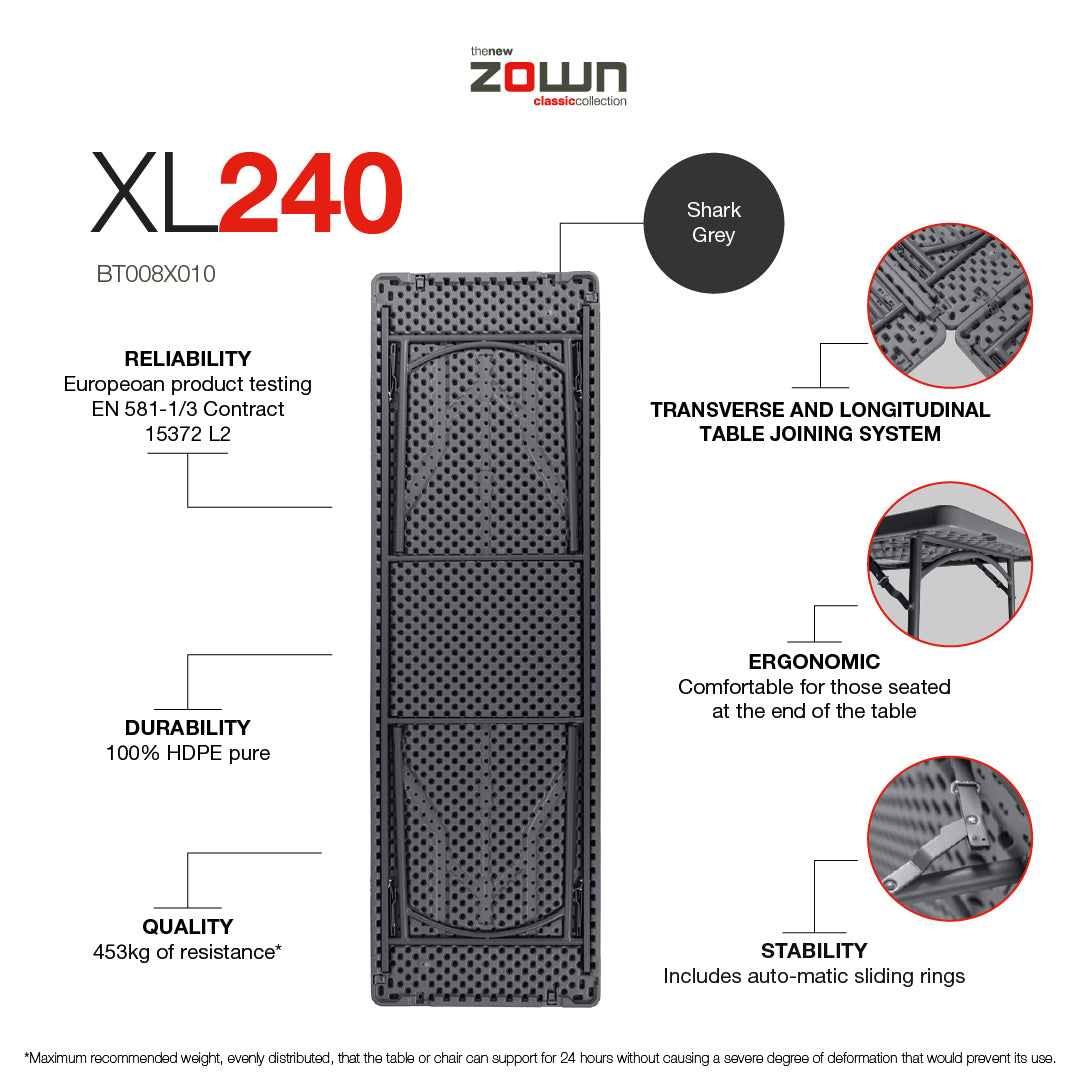 Zown Folding Table, XL240 (30" x 96") New Classic
