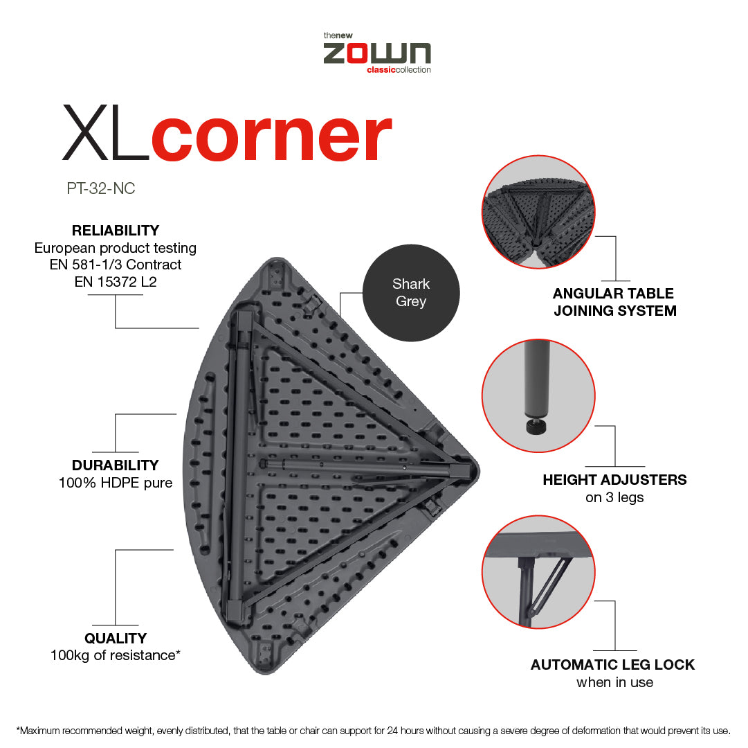 Zown Table, XL Corner (30" Corner Round)