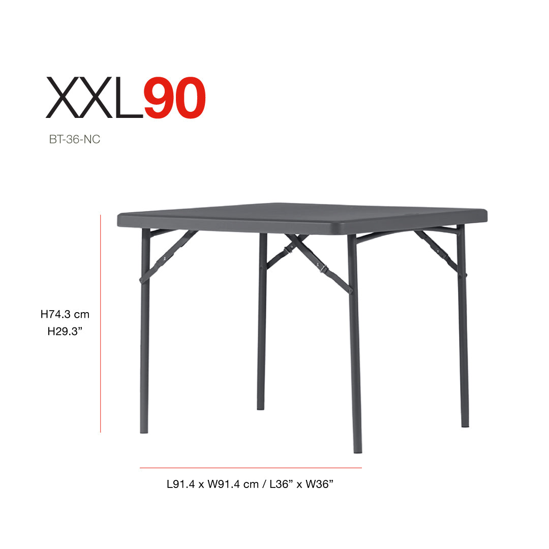 Zown Folding Table, XXL90 (36" Square) New Classic