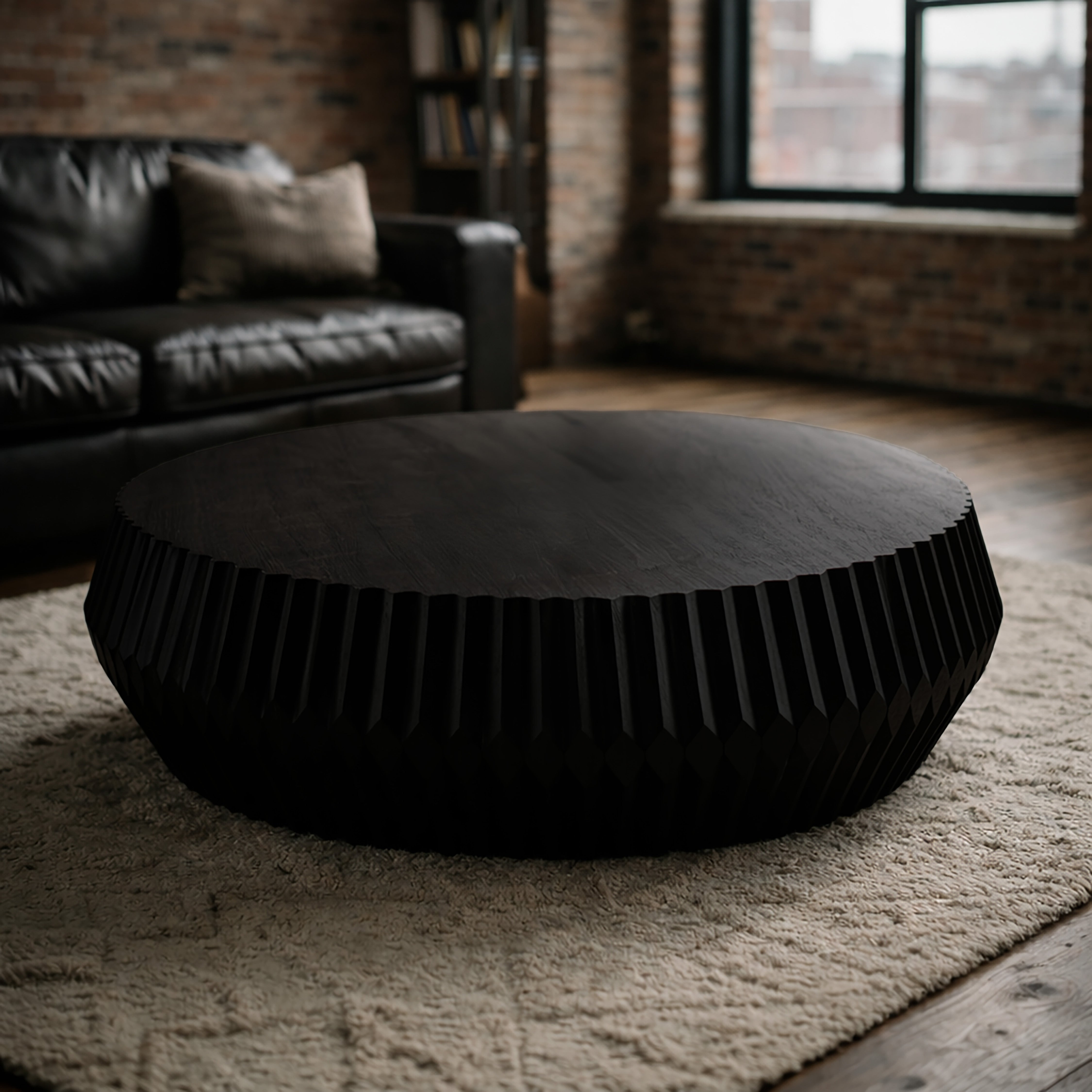 Ebony Fluted Mondo Coffee Table