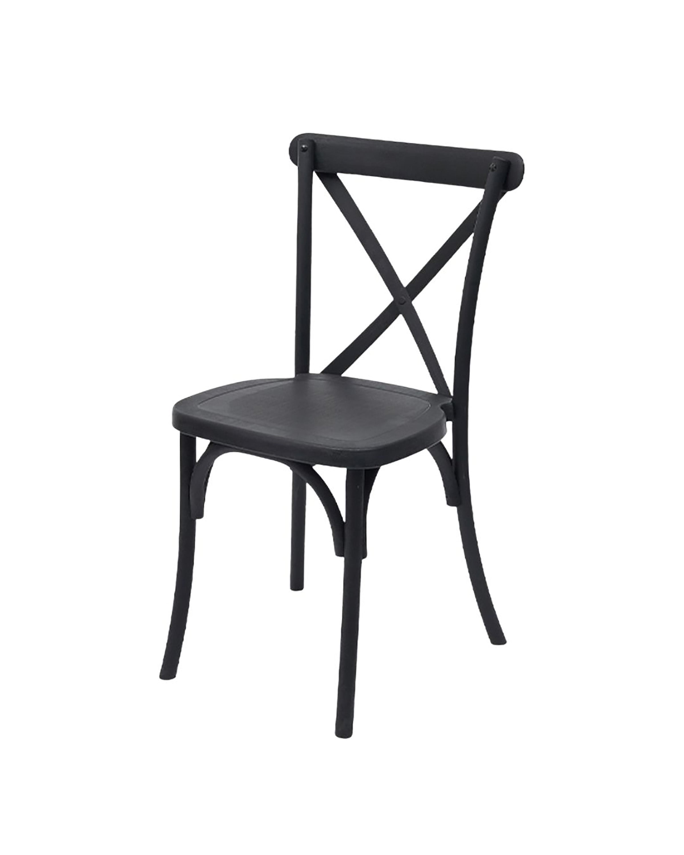 Black crossback chair.