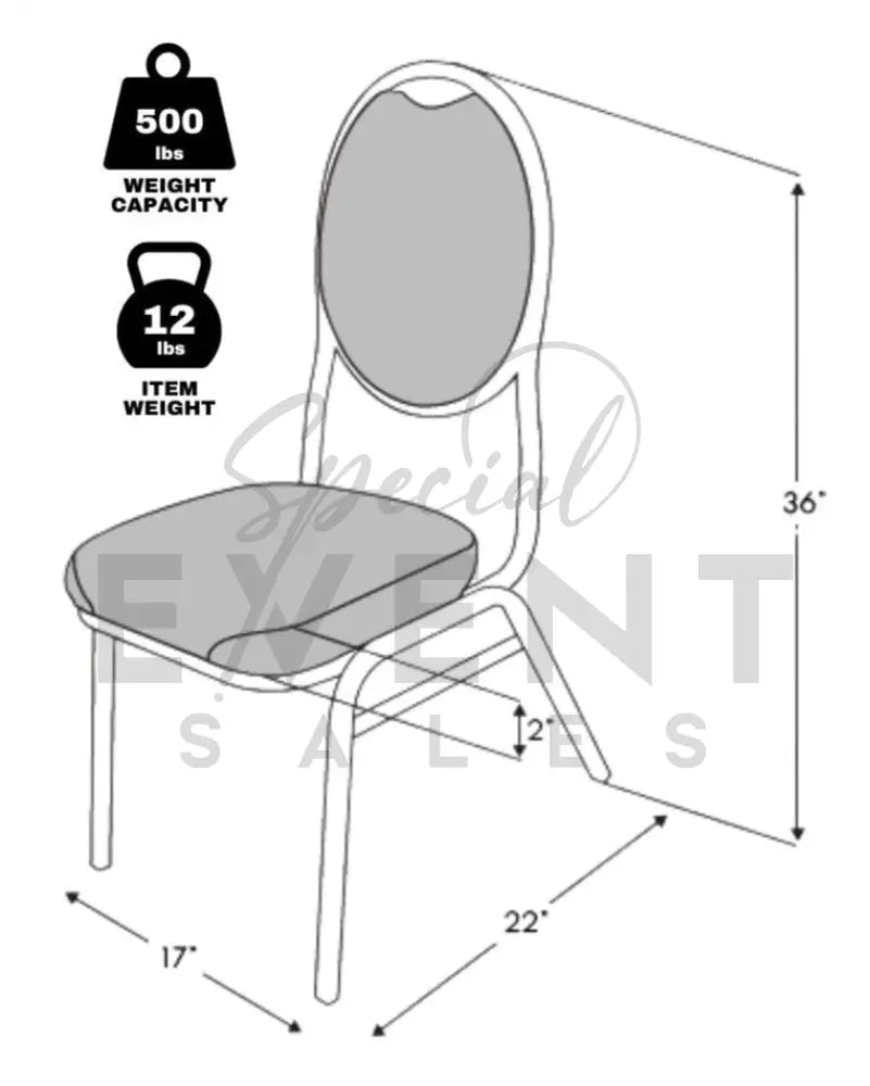 Chair Banquet Oval Black Vinyl SES Chairs