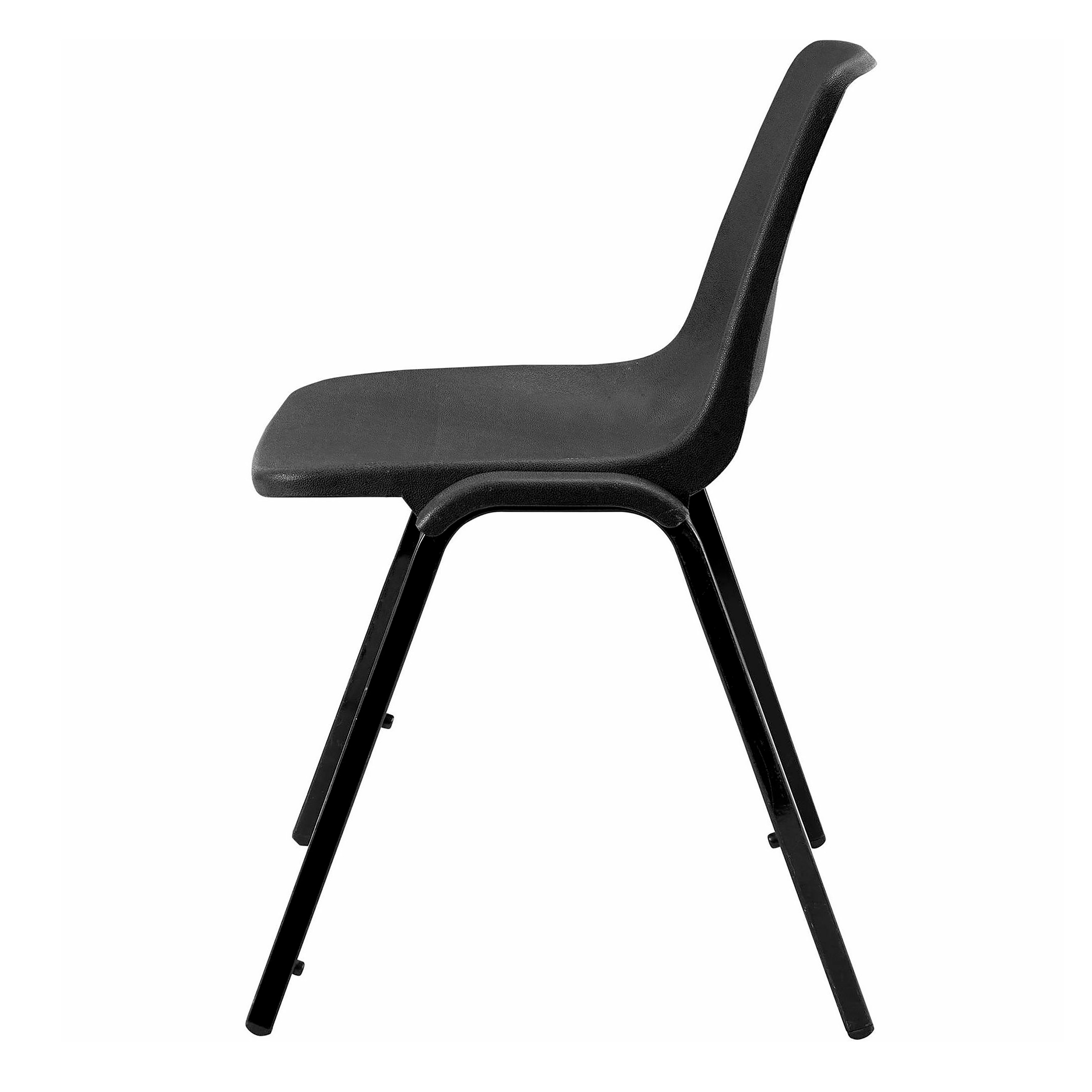 Chair, Stacking Black/Black Plastic