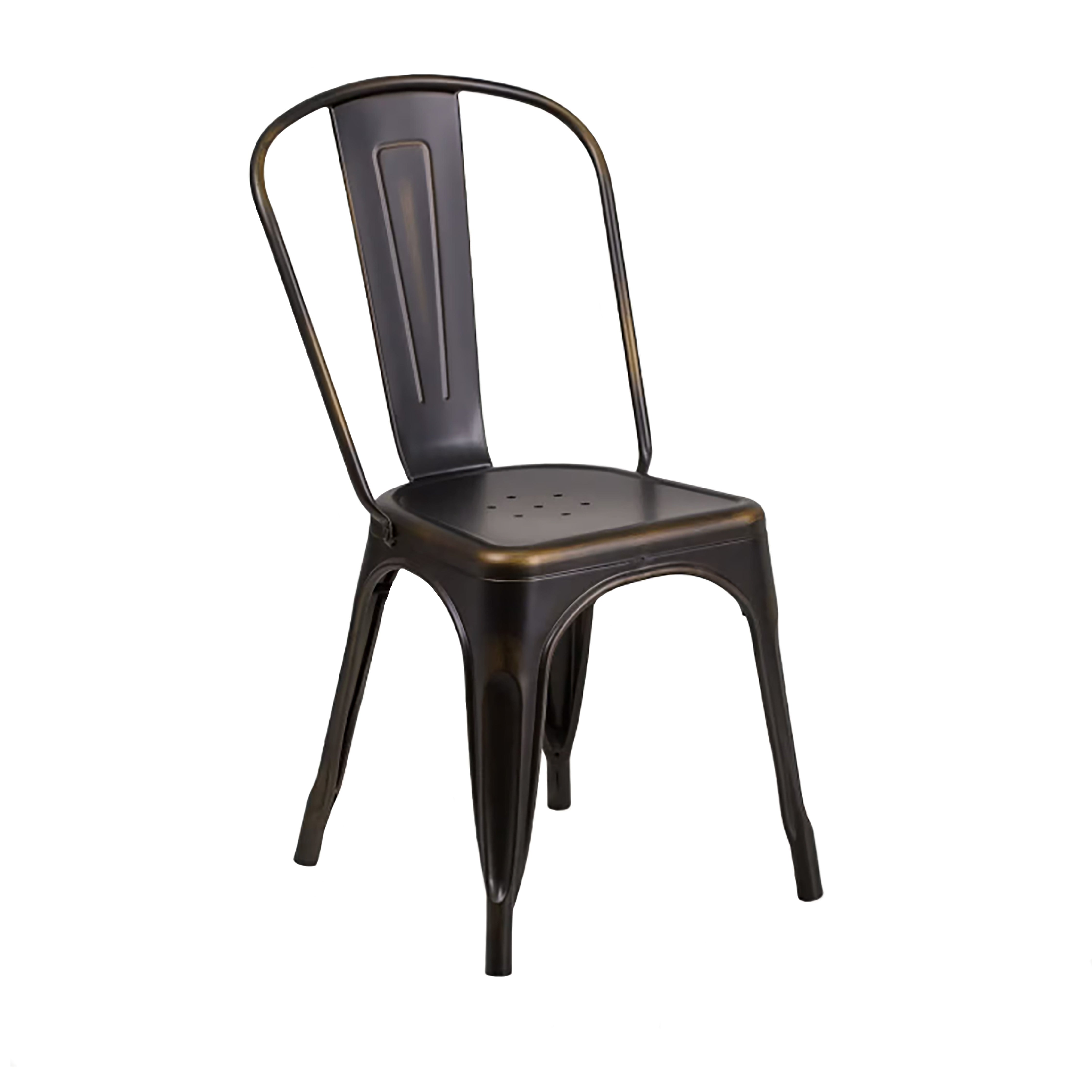 Chair, Tolix Black/Copper Resin