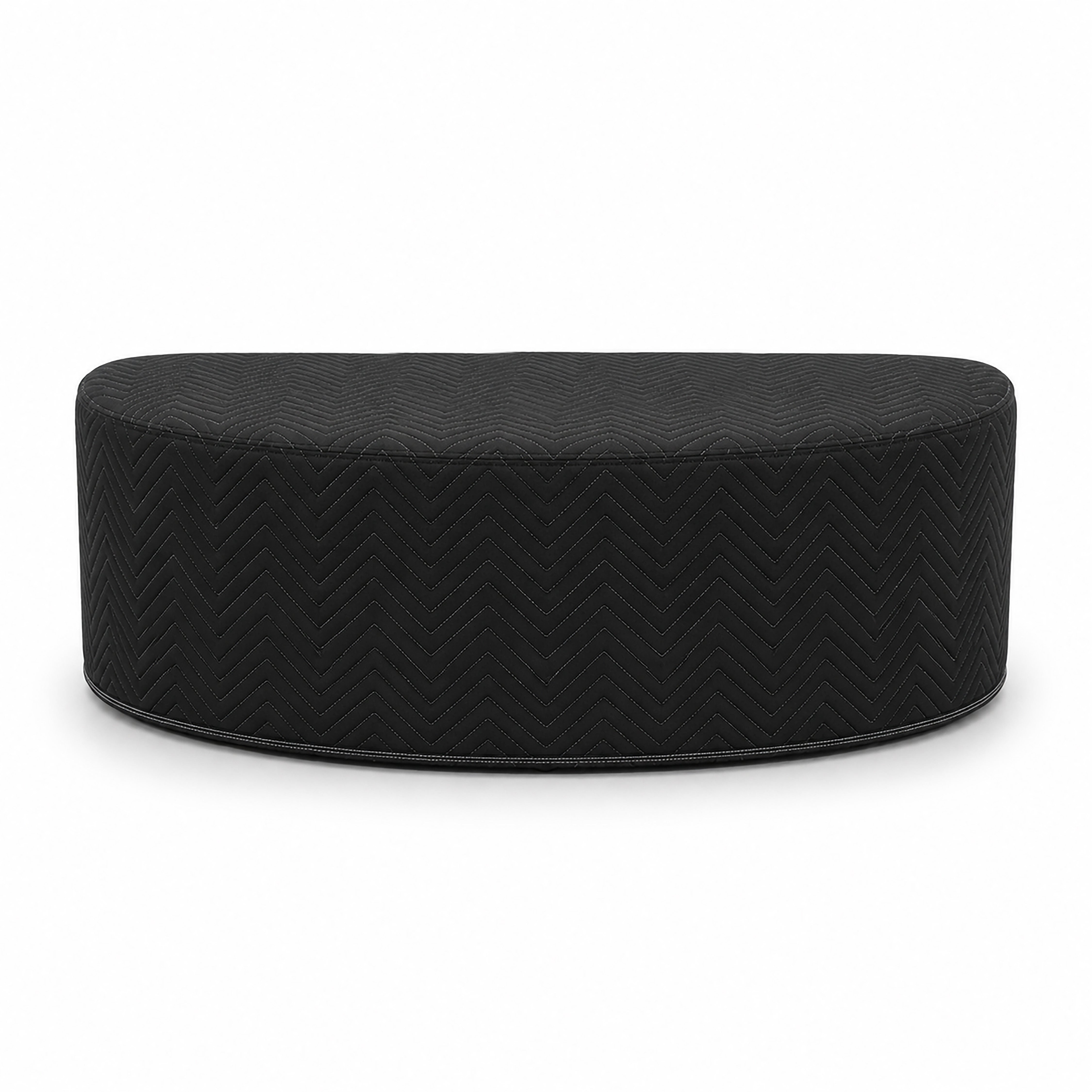 Zetel Outside Corner Ottoman Protective Cover Black