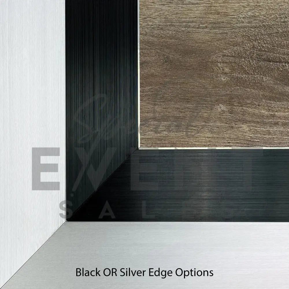 Close up of our rustic oak DancePro event dance floor with marine grade aluminum trim/ edge in black and silver options. 