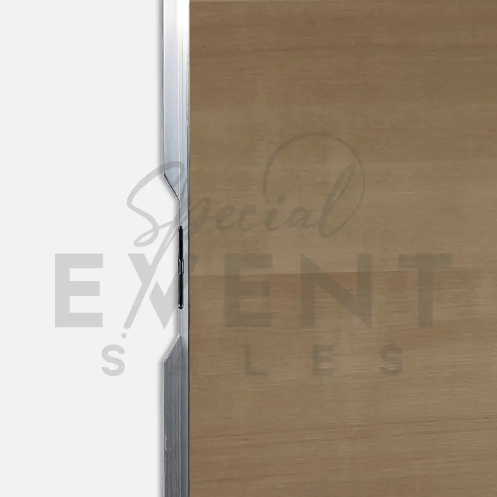 Close-up of a wooden event dance floor surface with an aluminum edge.