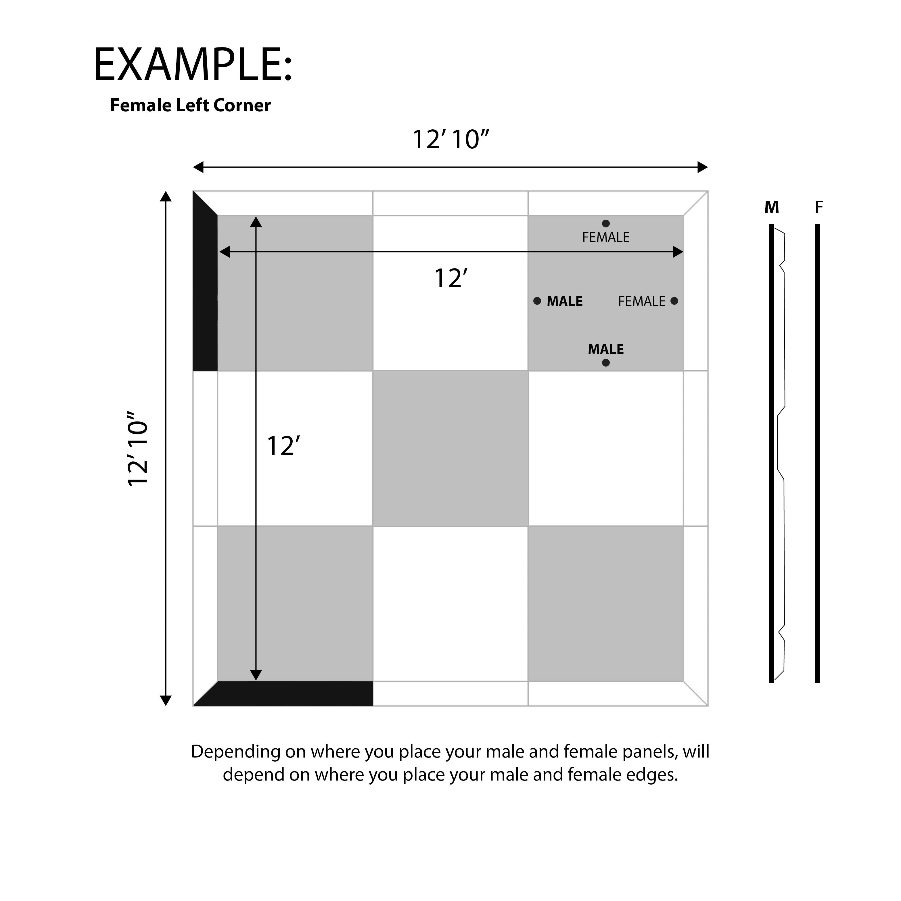 DancePro Edge 4’ Female Left Corner Black DancePro
