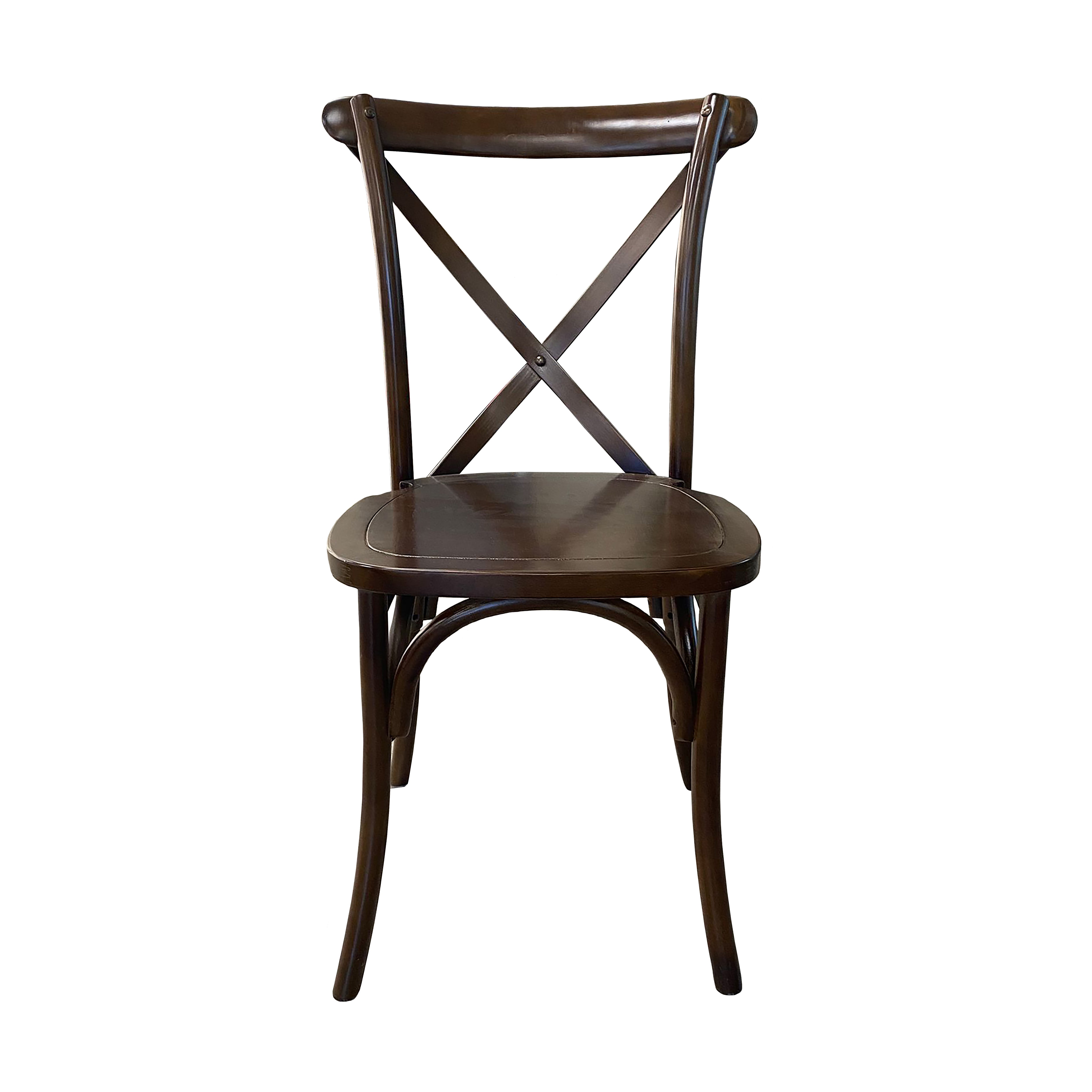 Chair, Crossback Dark Fruitwood Assembled