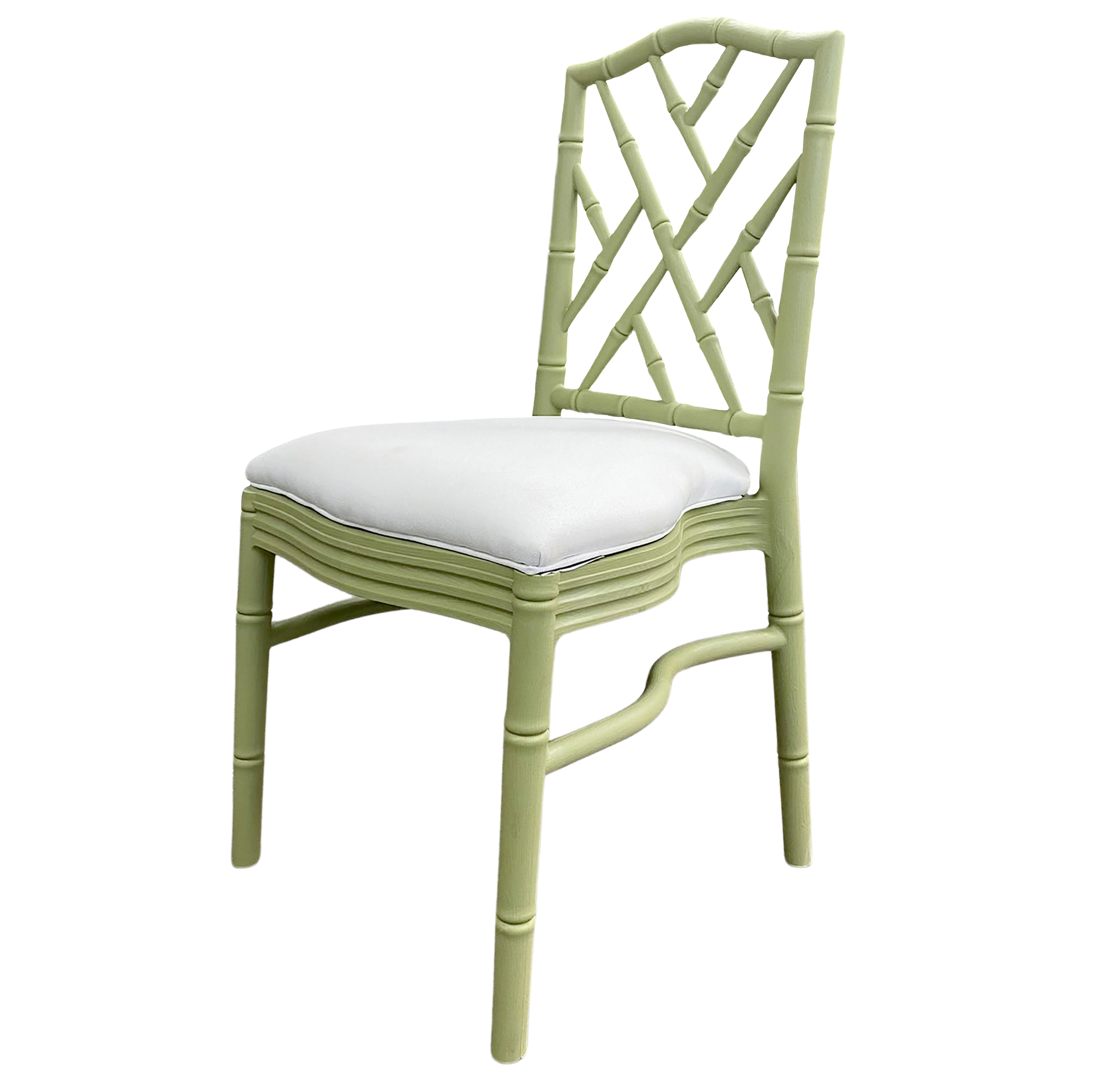 Chair, Chippendale Green Stacking