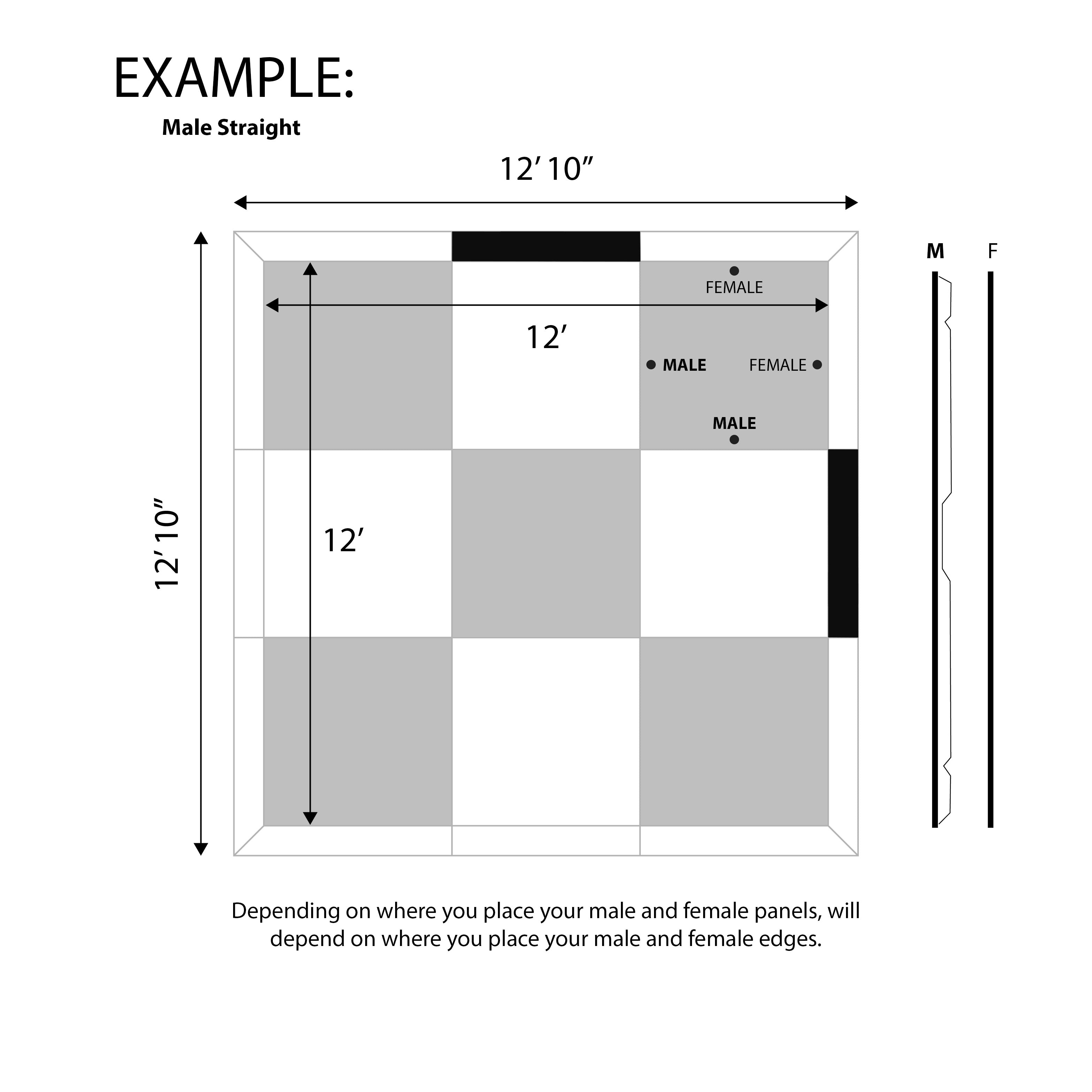 DancePro Edge 4’ Male Straight Black DancePro