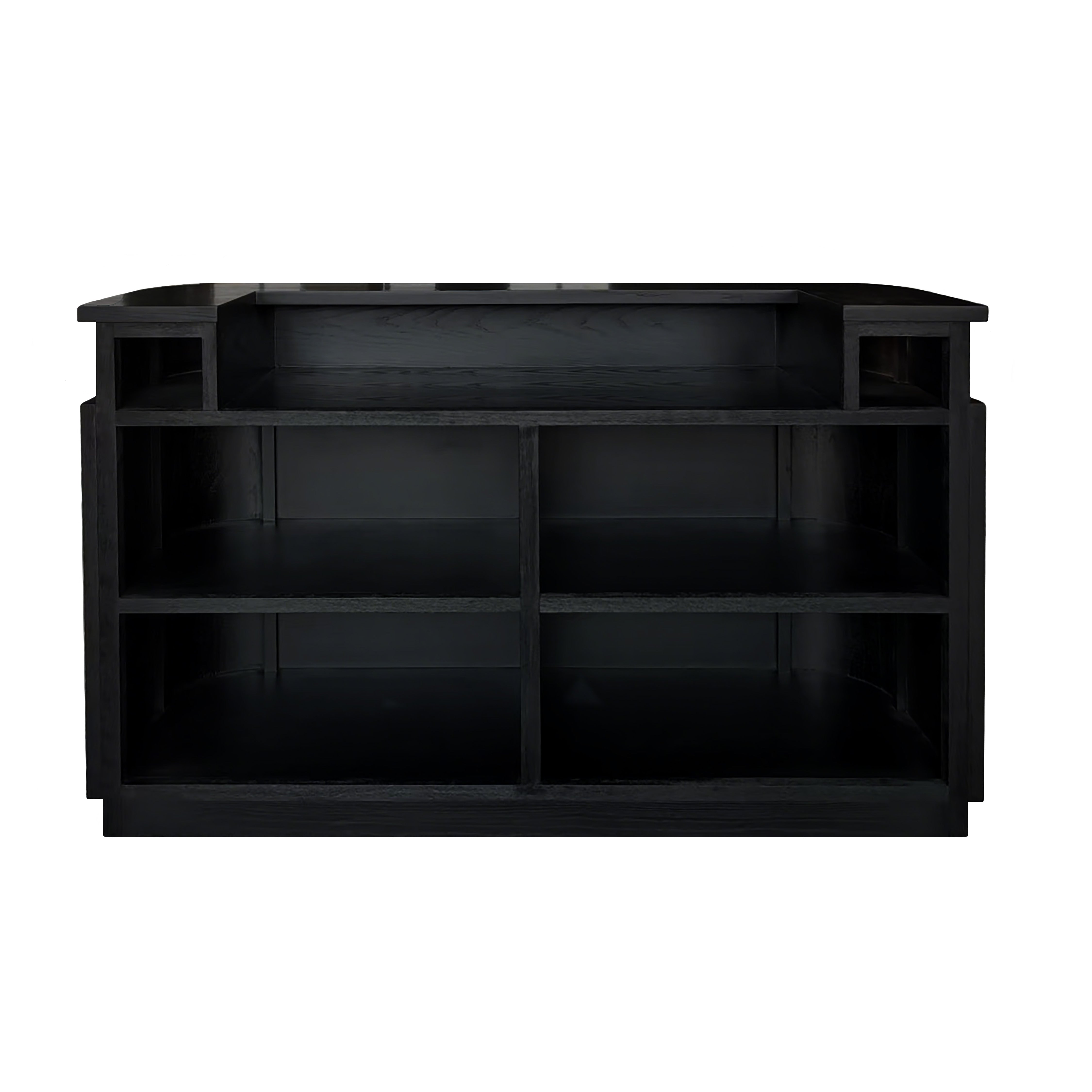 BLACK NATURAL WOOD RATTAN EVENT BAR