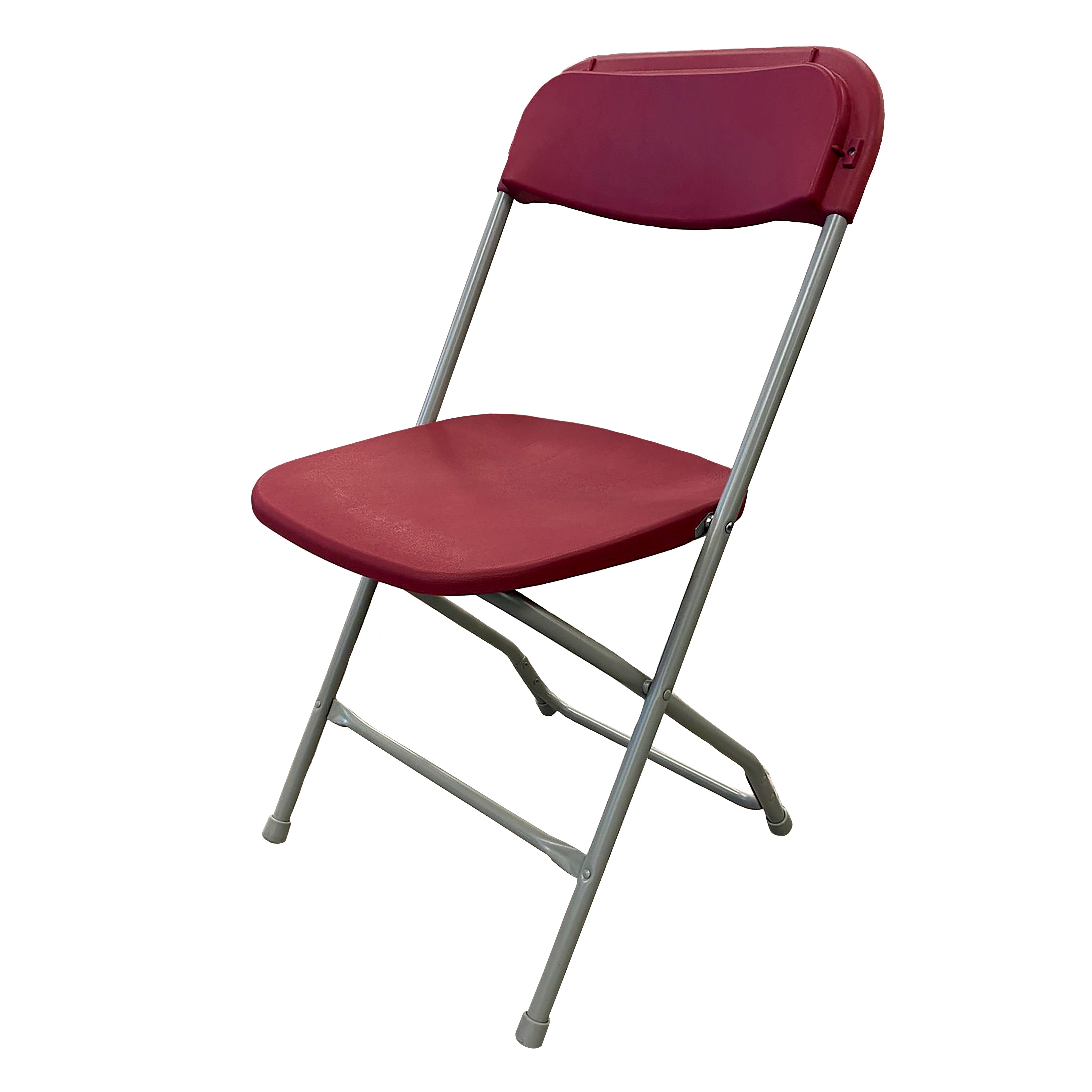 Chair, Folding Burgundy Seat & Grey Frame Pro Series