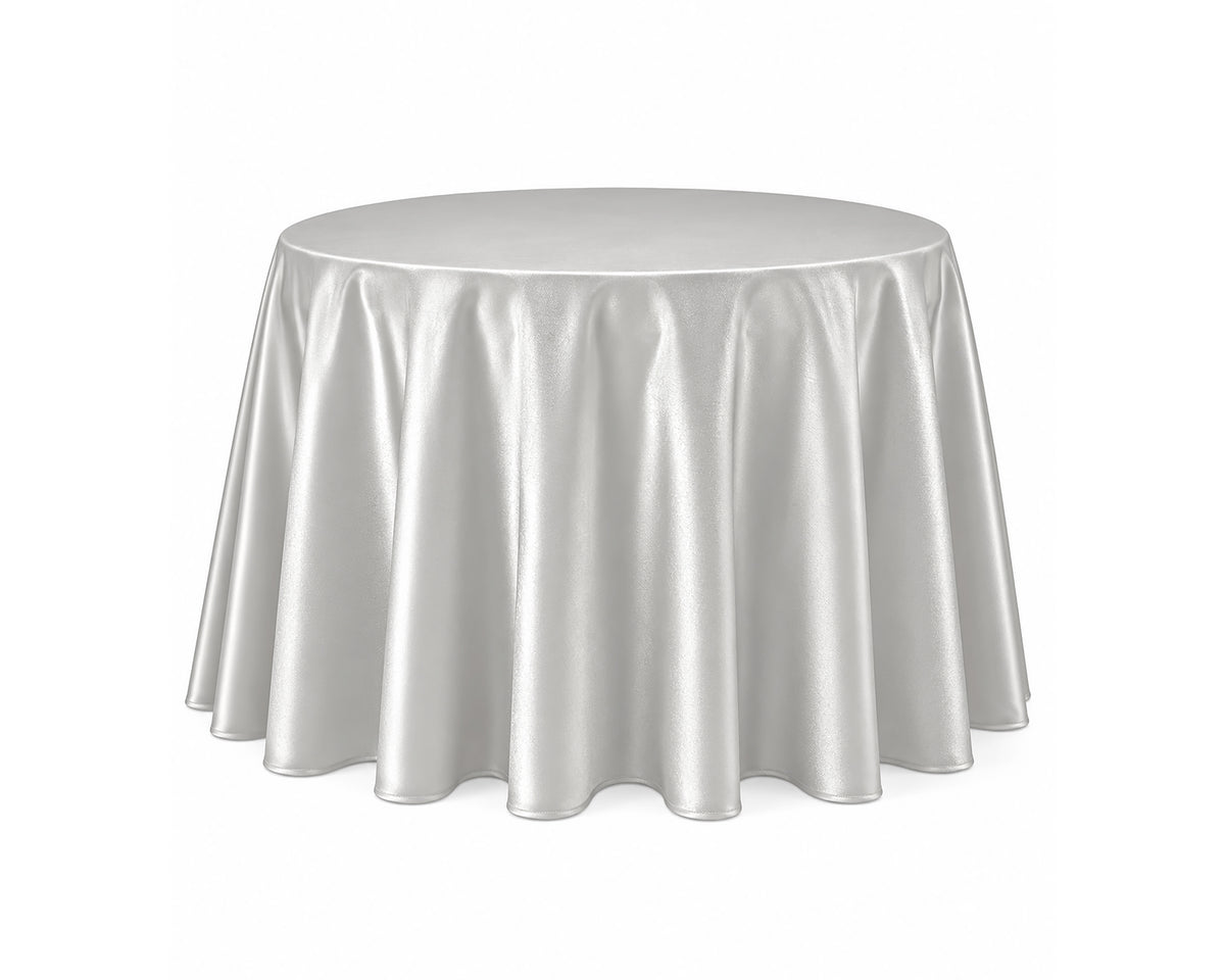 Tablecloth 90" Round Silver Majestic