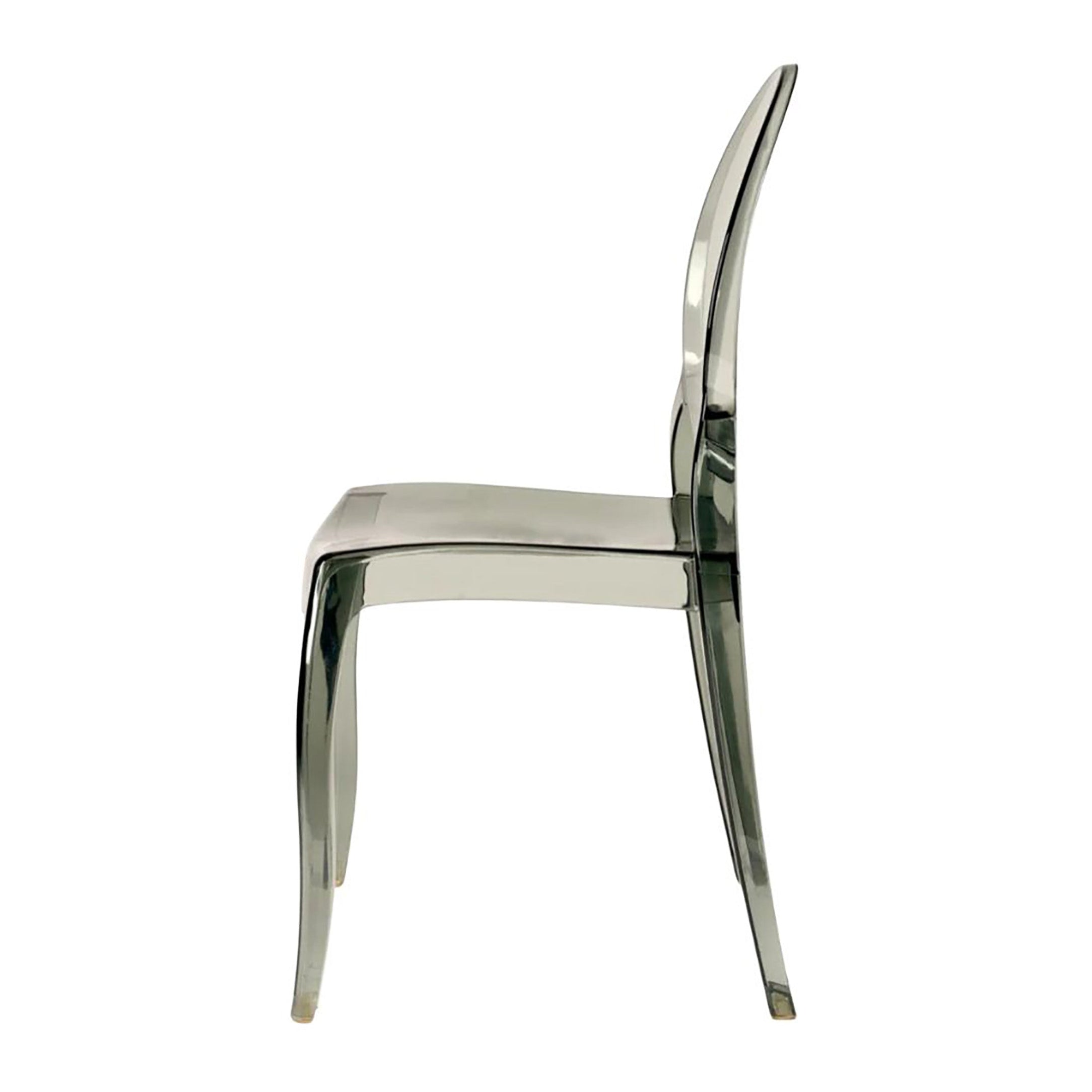 transparent grey resin event chair