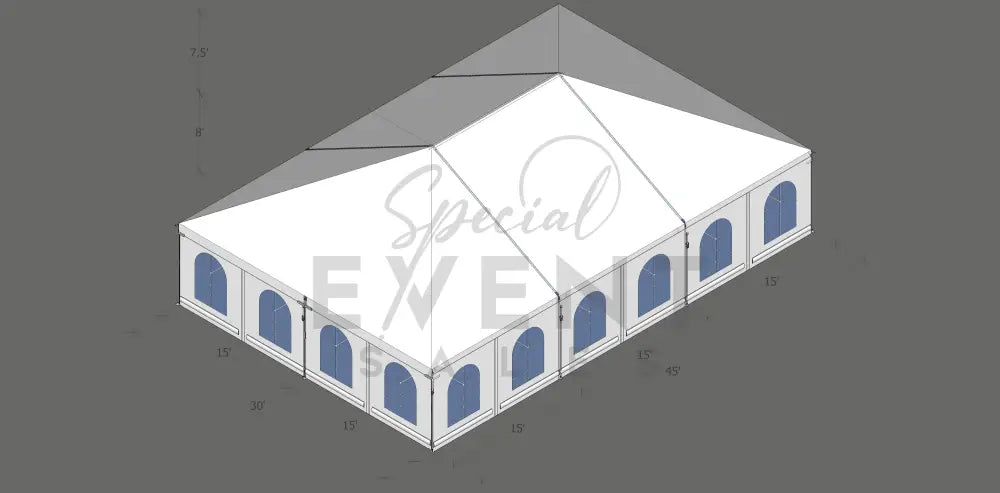 Turbotrack Tent 30’ x 45’ French Window Walls Tents - Turbotrack Frame